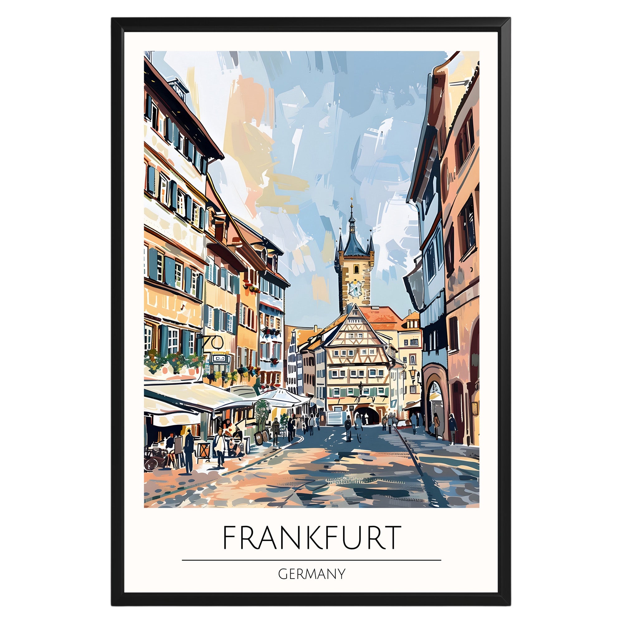 Frankfurt Germany Travel Poster - GroovyGrove