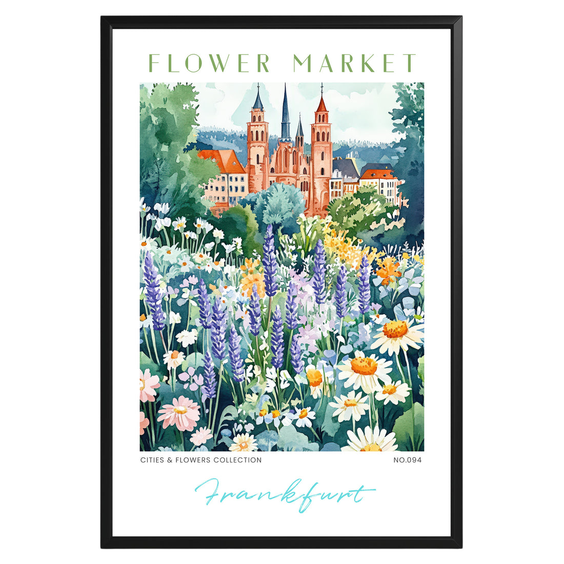 Frankfurt Germany Flower Market Poster - GroovyGrove