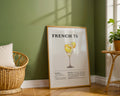 French 75 Cocktail Recipe Poster - GroovyGrove