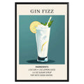 Gin Fizz Vintage Cocktail Poster - GroovyGrove