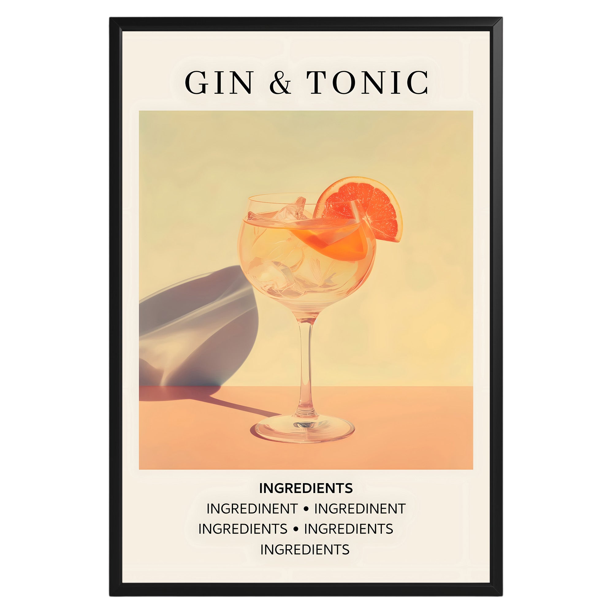 Gin & Tonic Vintage Cocktail Poster - GroovyGrove