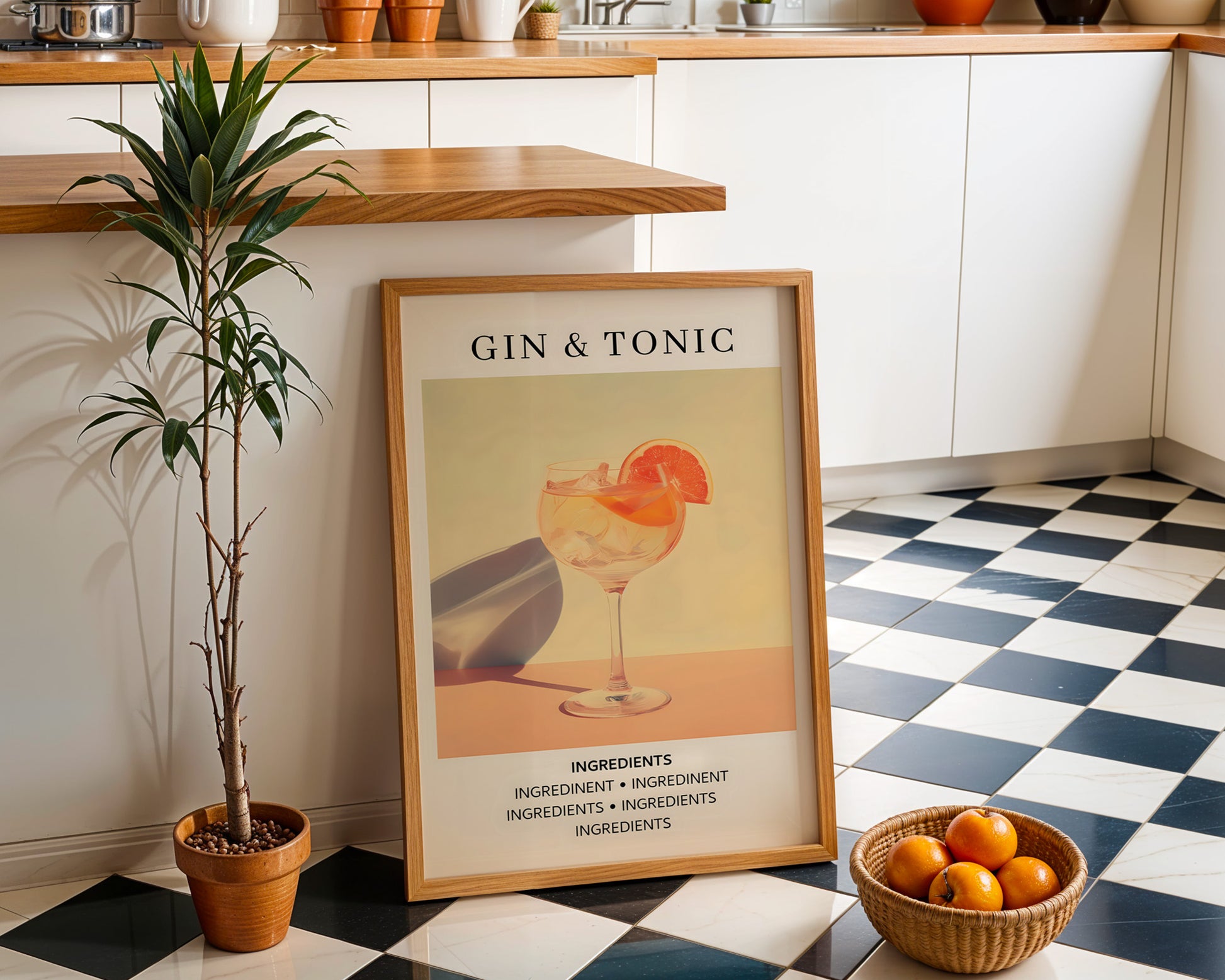 Gin & Tonic Vintage Cocktail Poster - GroovyGrove