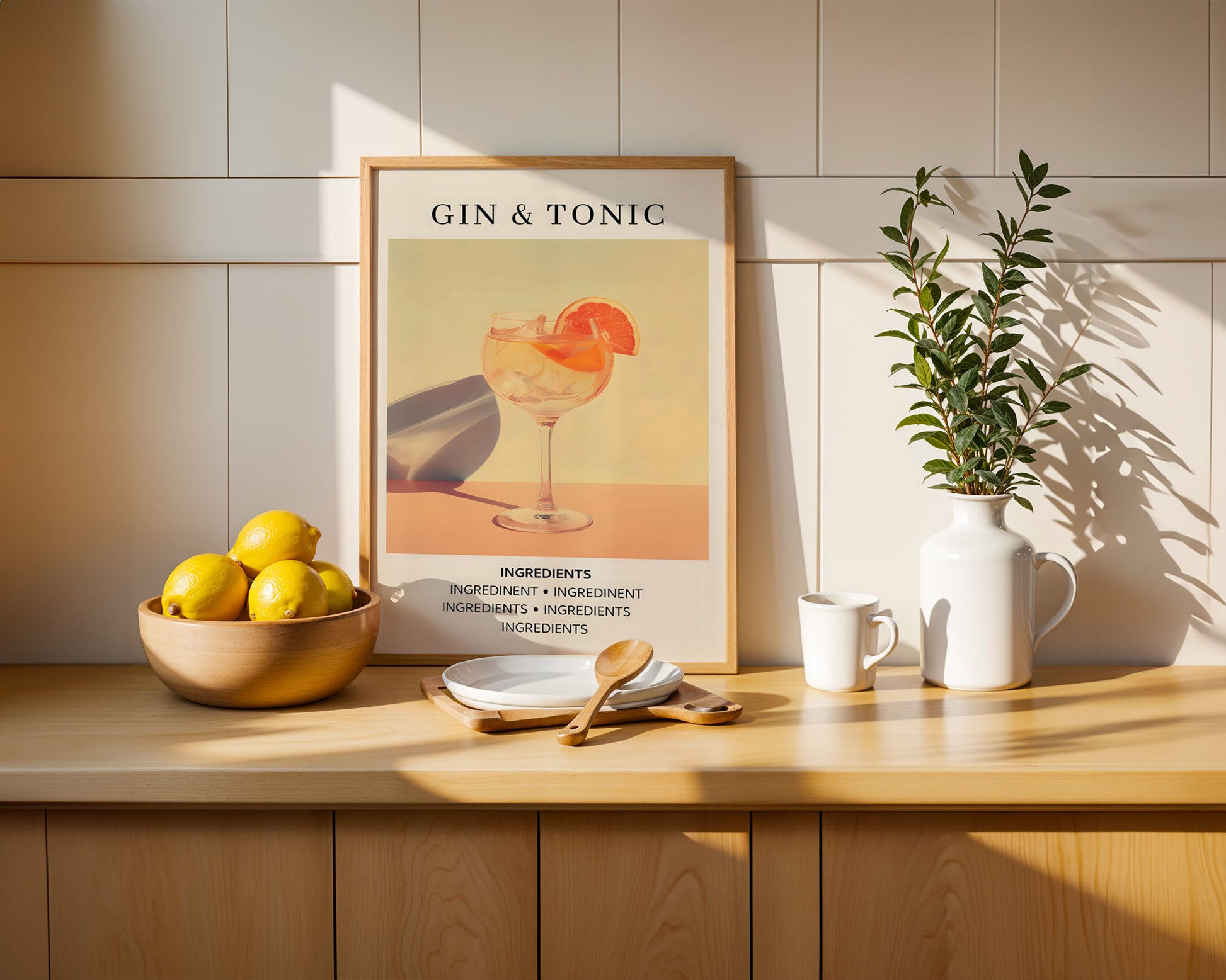 Gin & Tonic Vintage Cocktail Poster - GroovyGrove