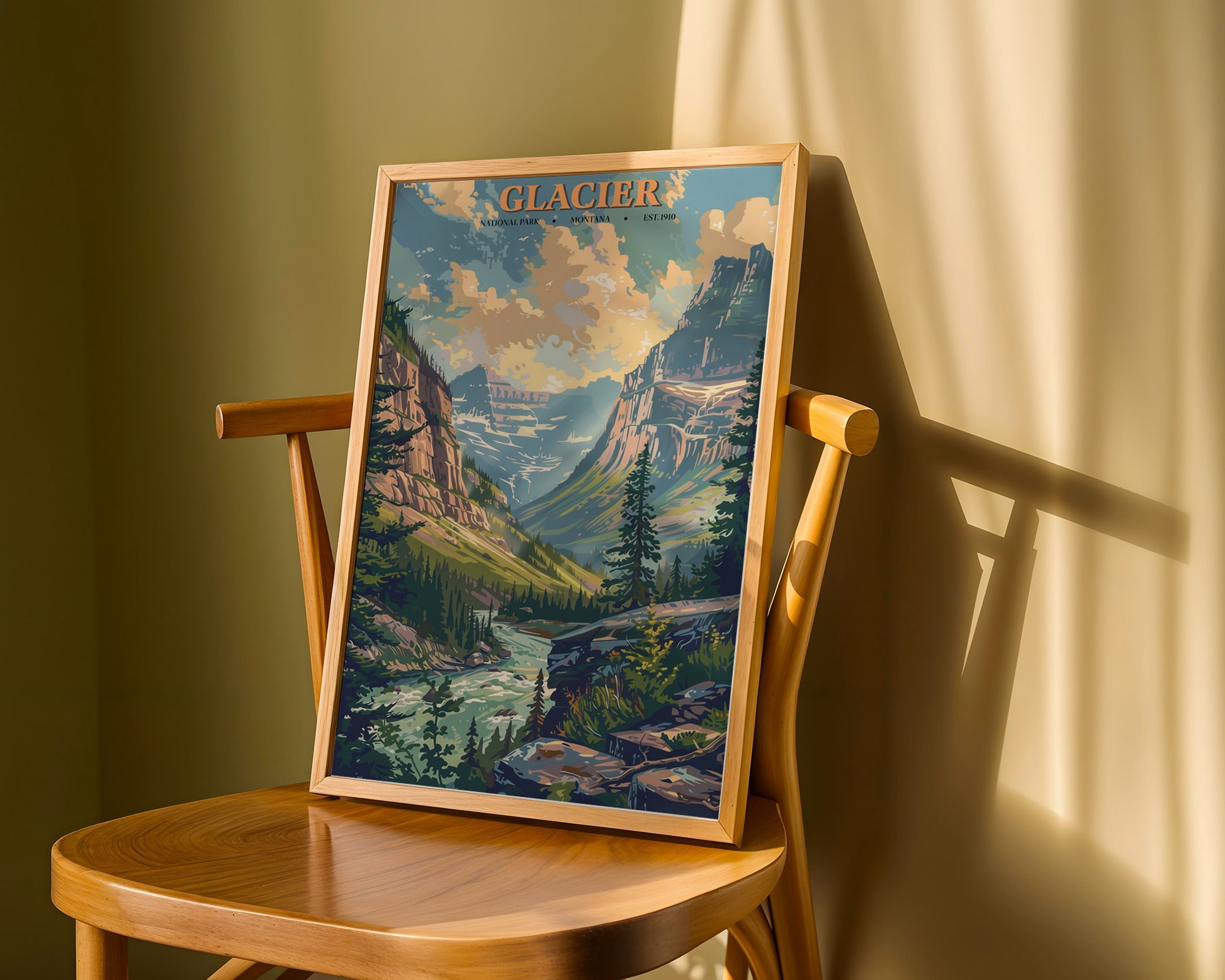 Glacier National Park Vintage Poster - GroovyGrove