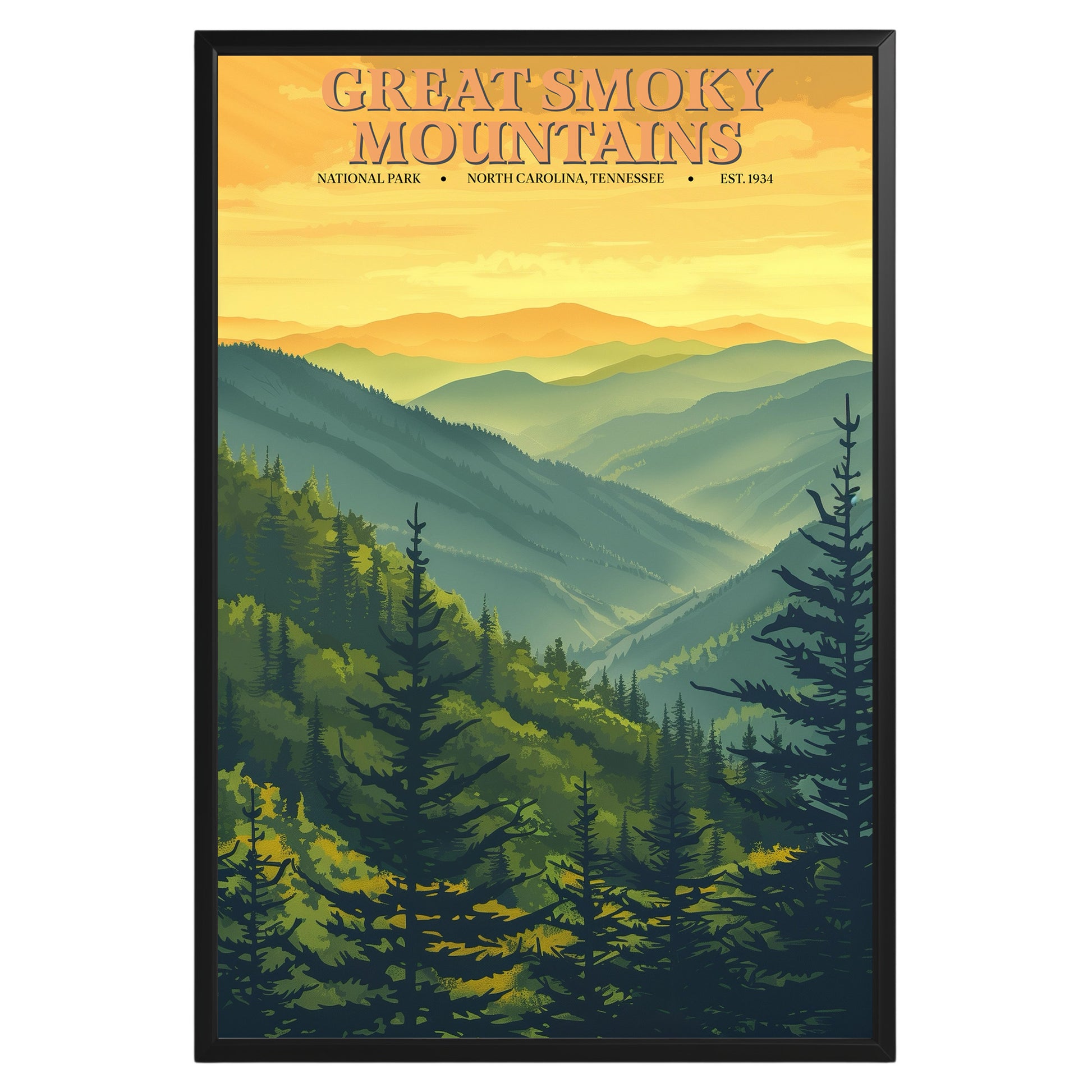 Great Smoky Mountains National Park Vintage Poster - GroovyGrove