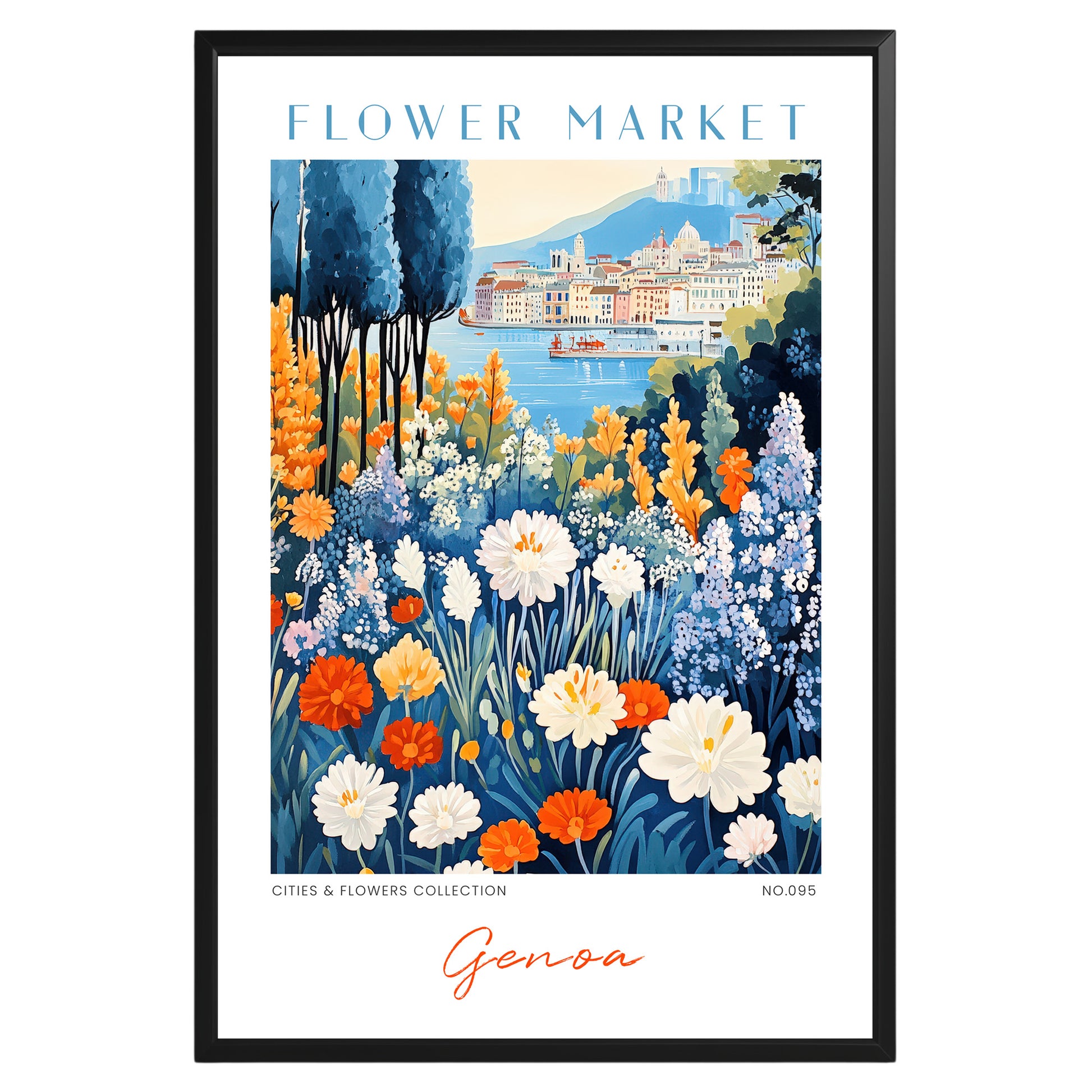 Genoa Italy Flower Market Poster - GroovyGrove