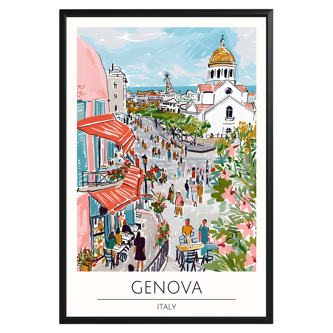 Genova Italy Travel Poster - GroovyGrove