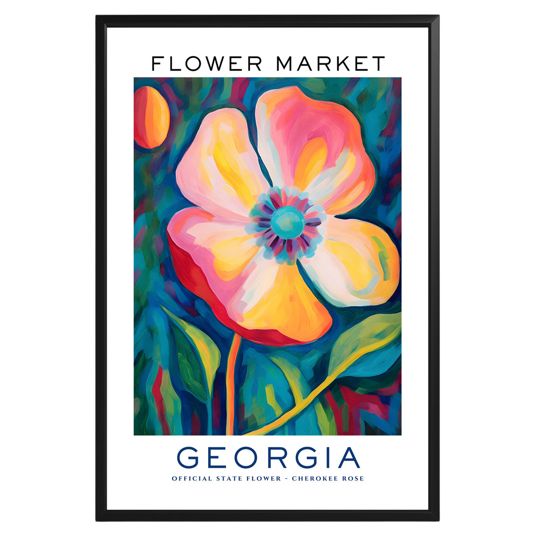 Georgia State Flower Market Poster - GroovyGrove