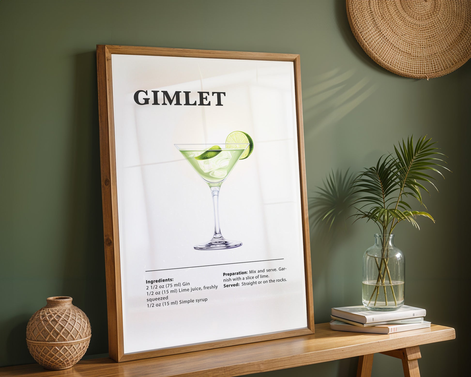 Gimlet Cocktail Recipe Poster - GroovyGrove