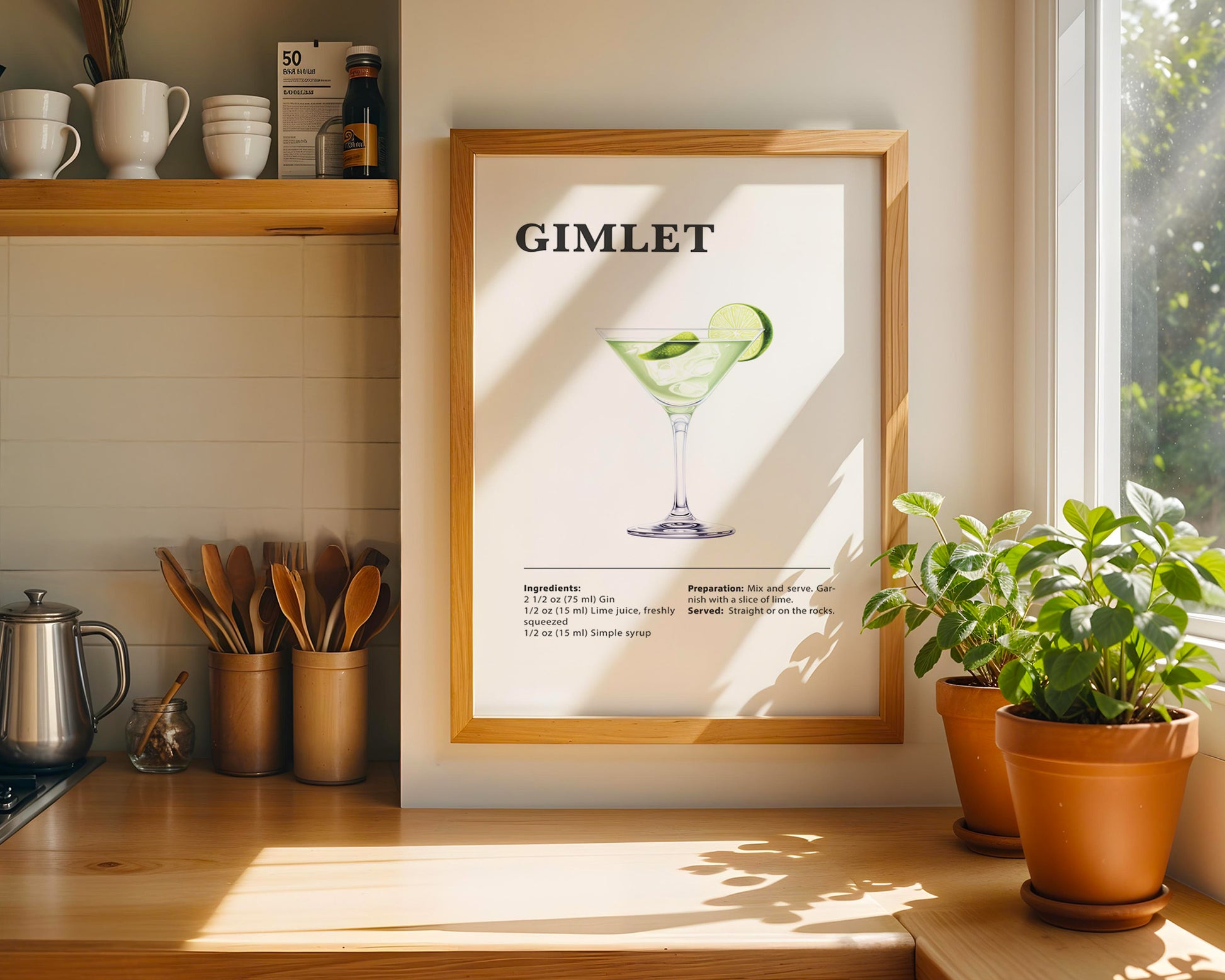 Gimlet Cocktail Recipe Poster - GroovyGrove