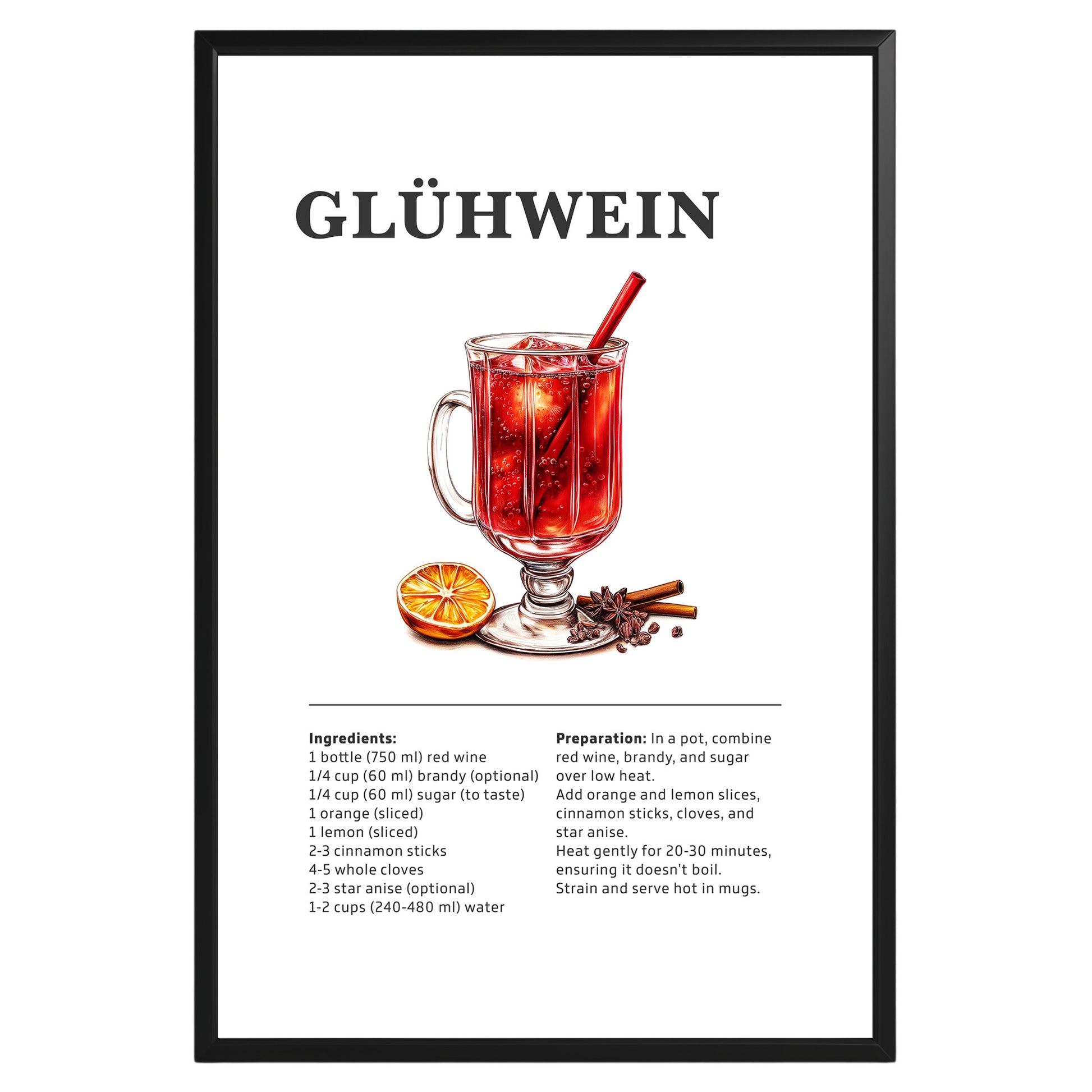 Gluhwein Cocktail Recipe Poster - GroovyGrove