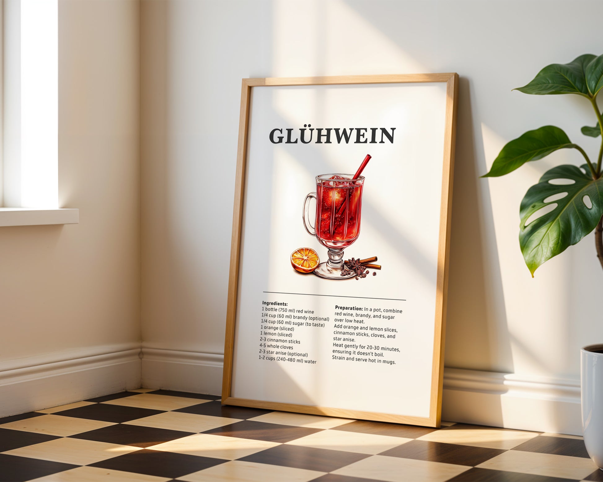 Gluhwein Cocktail Recipe Poster - GroovyGrove