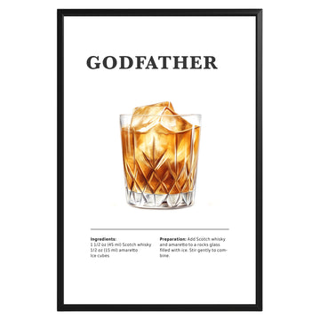 Godfather Cocktail Recipe Poster - GroovyGrove