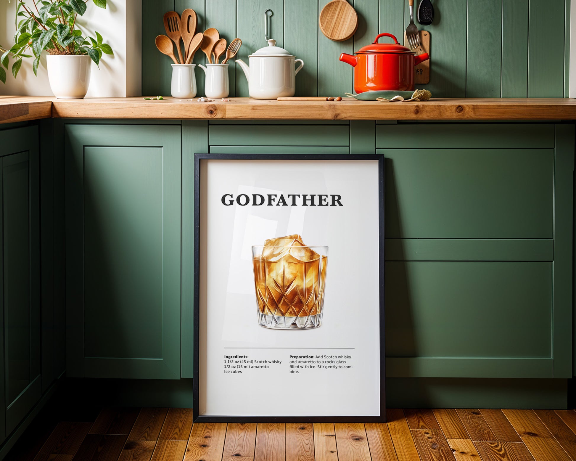 Godfather Cocktail Recipe Poster - GroovyGrove