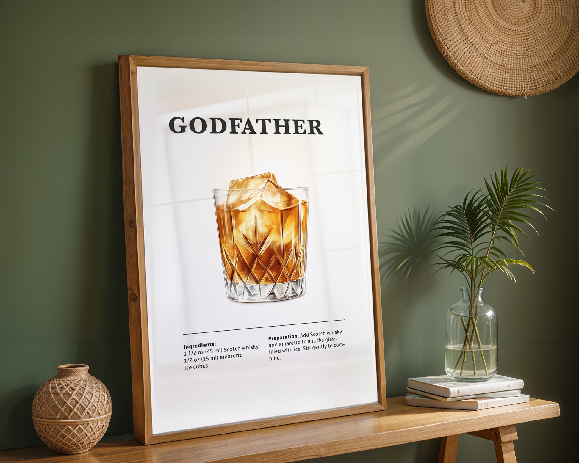 Godfather Cocktail Recipe Poster - GroovyGrove