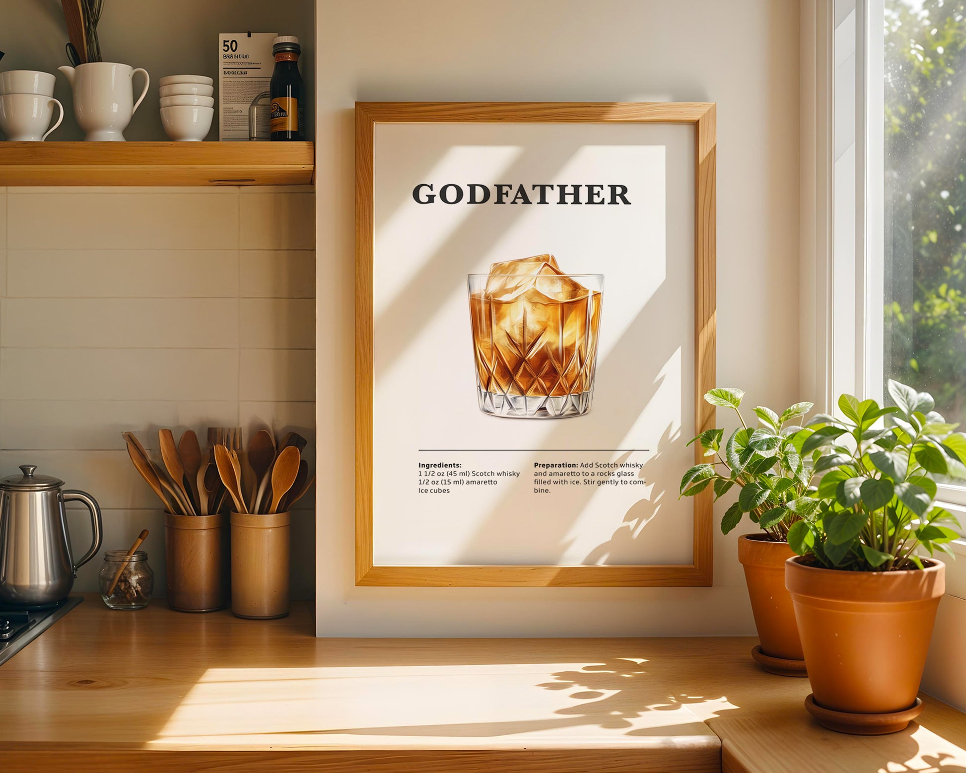 Godfather Cocktail Recipe Poster - GroovyGrove