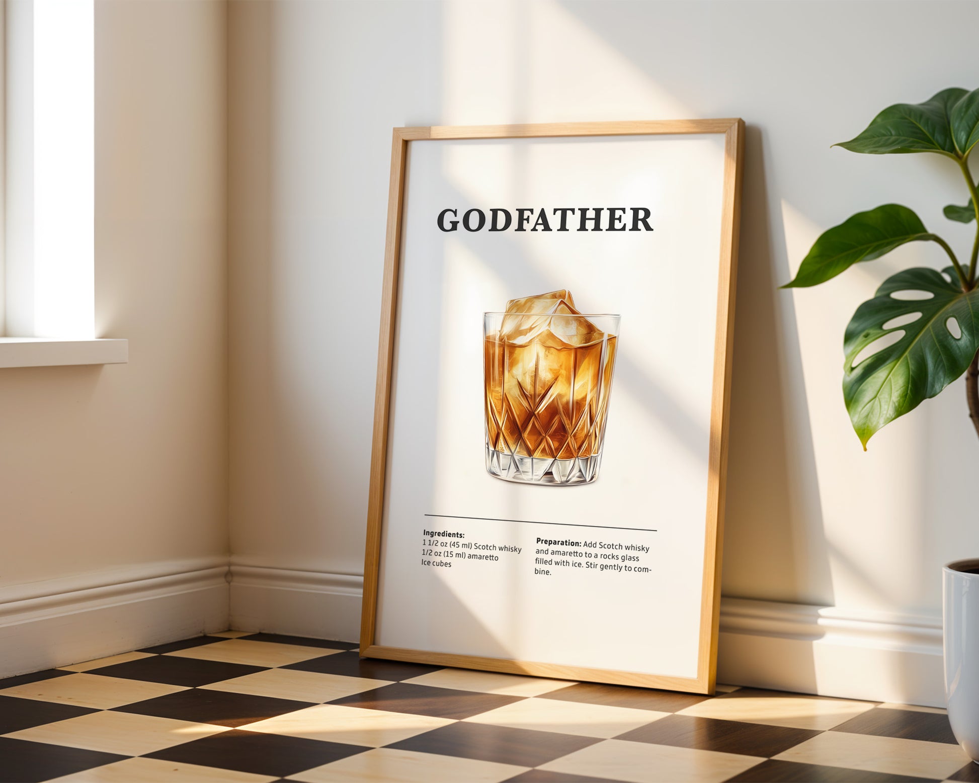 Godfather Cocktail Recipe Poster - GroovyGrove