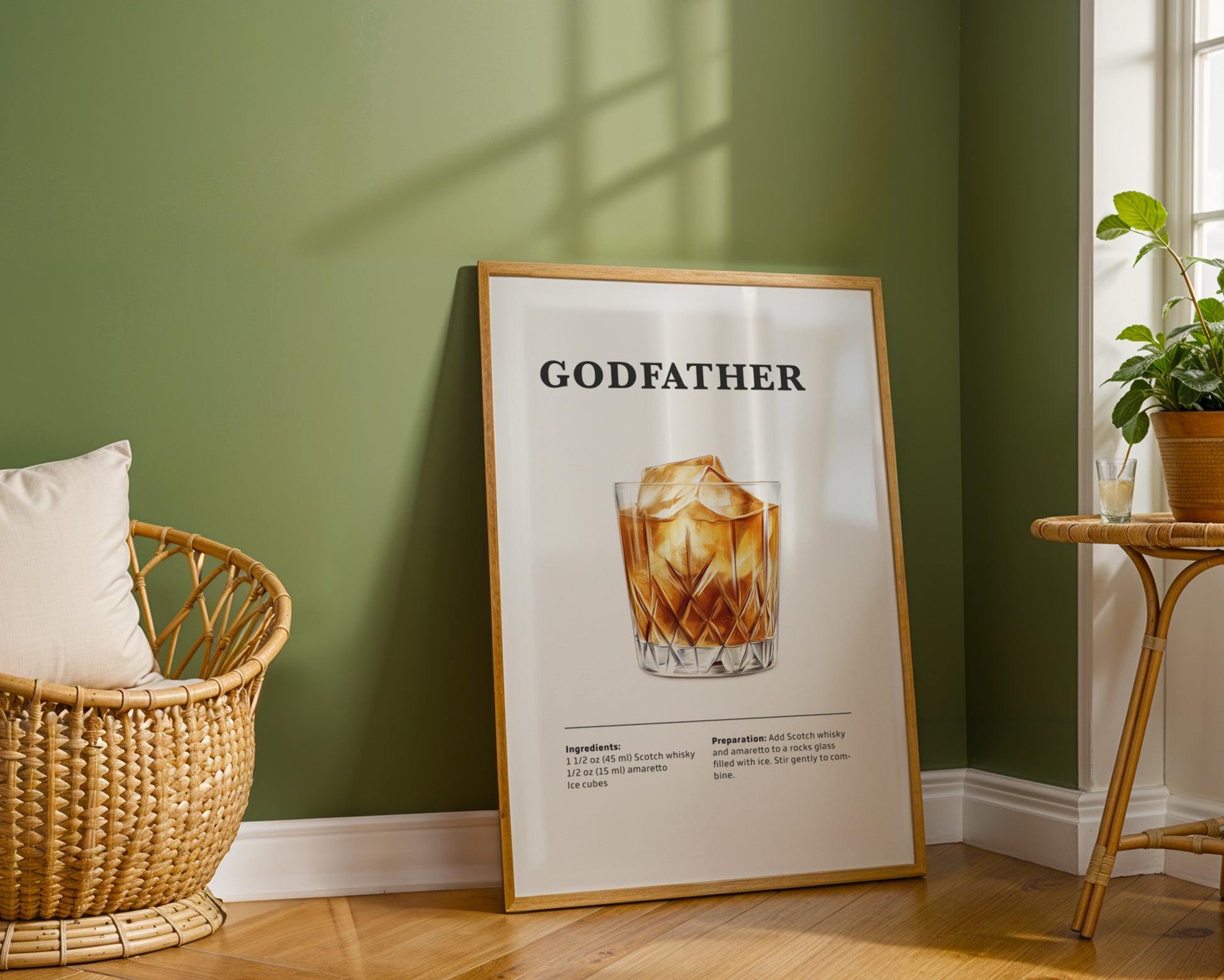 Godfather Cocktail Recipe Poster - GroovyGrove