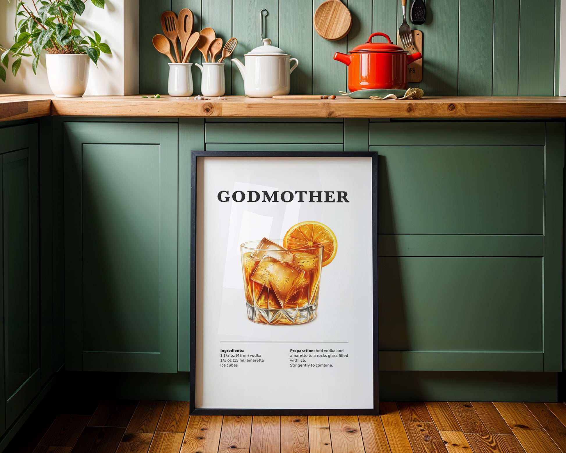 Godmother Cocktail Recipe Poster - GroovyGrove