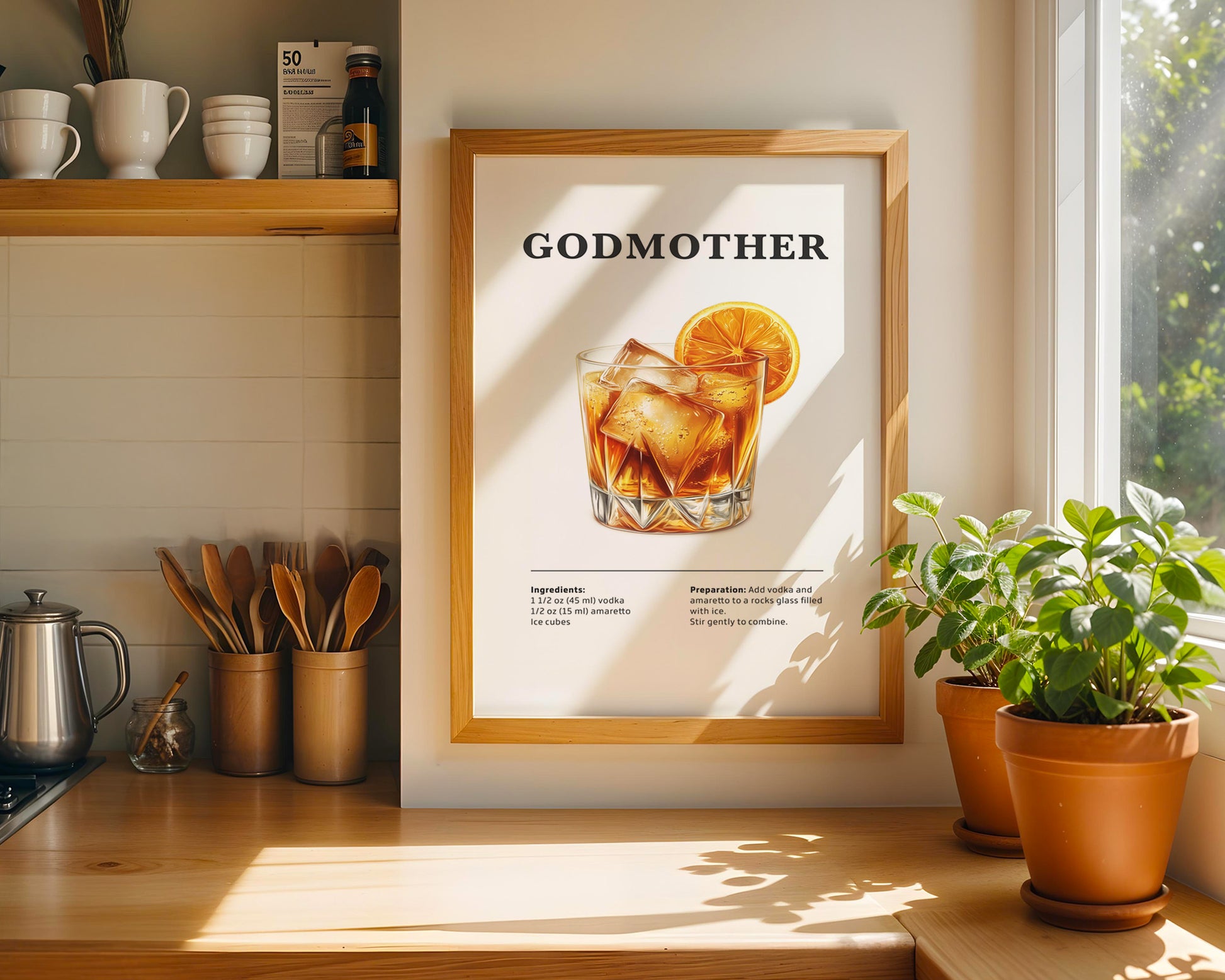 Godmother Cocktail Recipe Poster - GroovyGrove