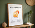 Greyhound Cocktail Recipe Poster - GroovyGrove