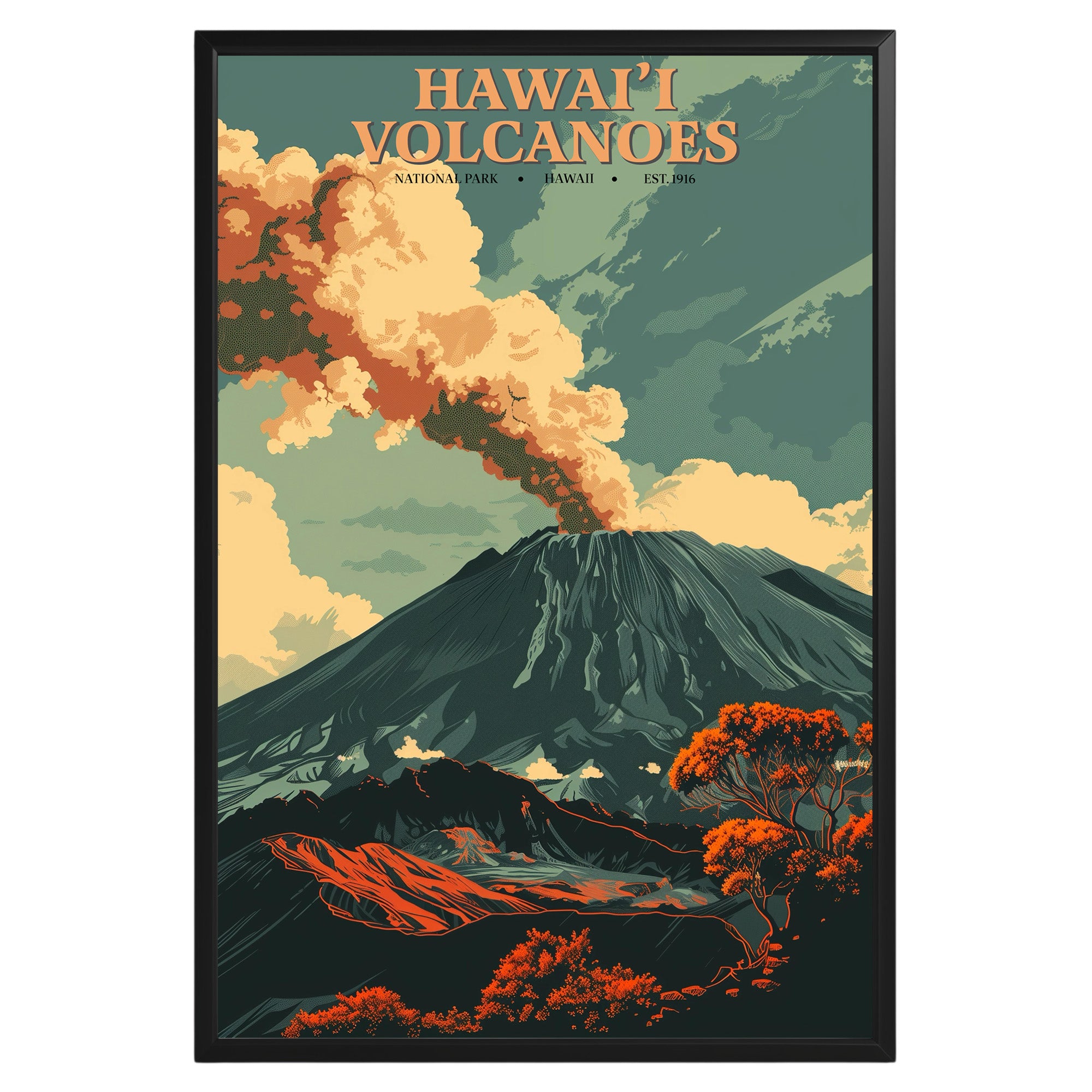 Hawaiʻi Volcanoes National Park Vintage Poster - GroovyGrove