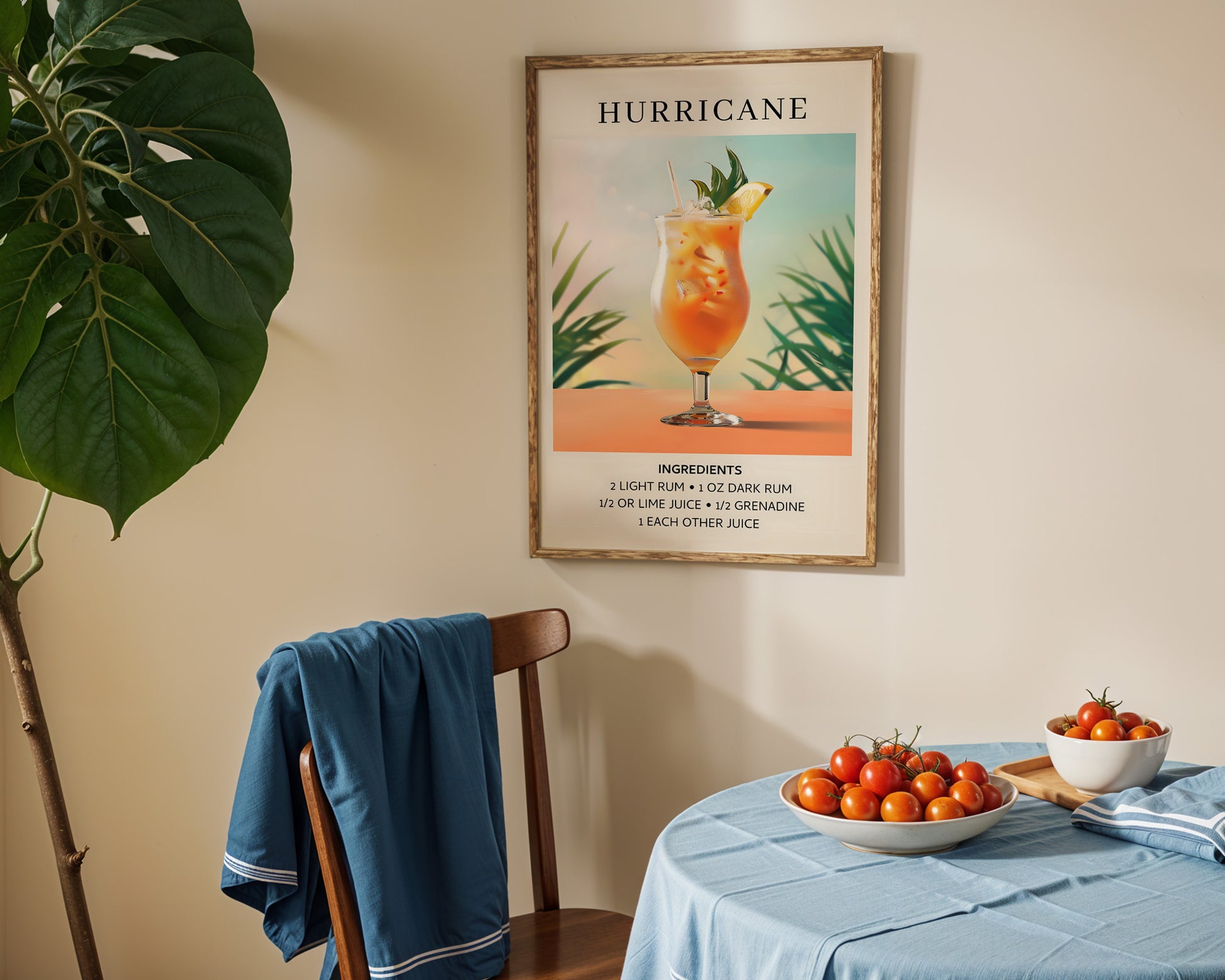 Hurricane Vintage Cocktail Poster - GroovyGrove