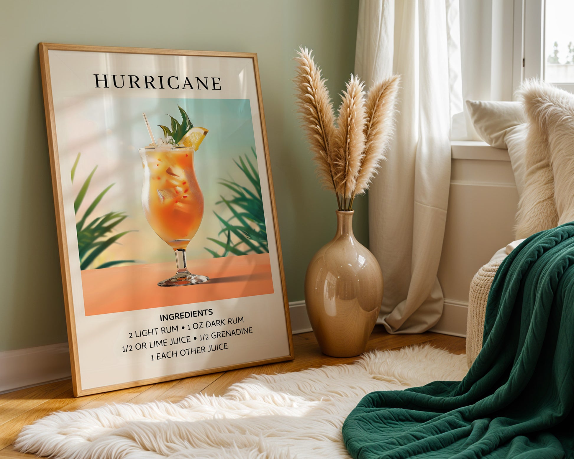 Hurricane Vintage Cocktail Poster - GroovyGrove