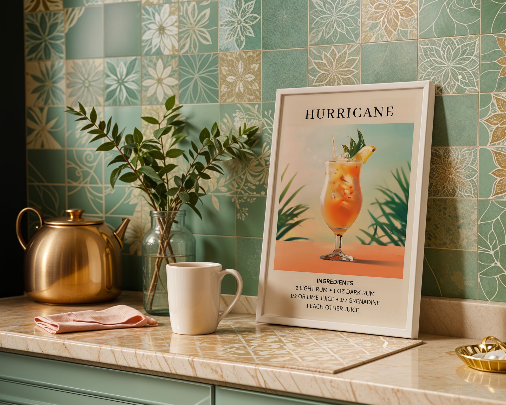 Hurricane Vintage Cocktail Poster - GroovyGrove