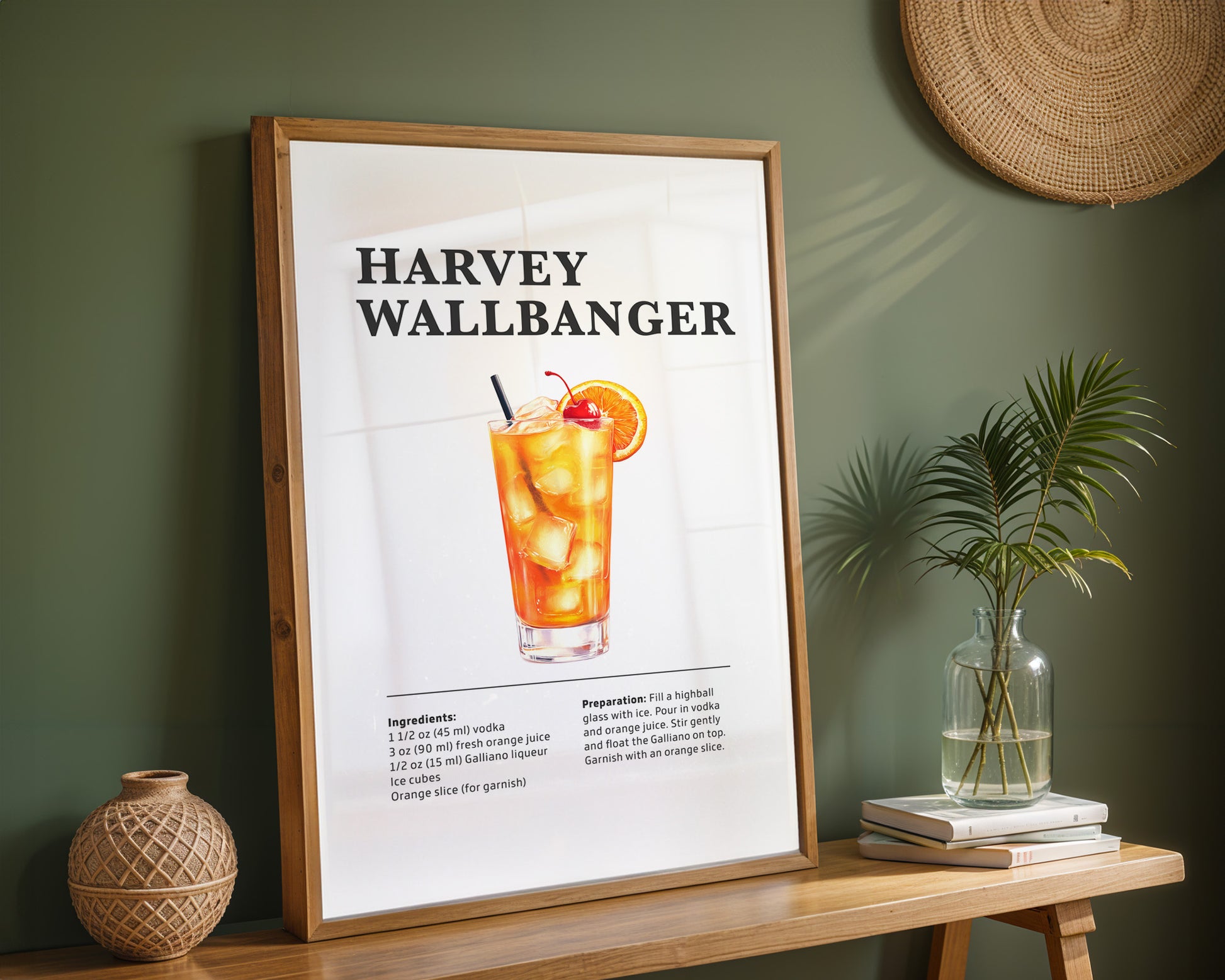 Harvey Wallbange Cocktail Recipe Poster - GroovyGrove