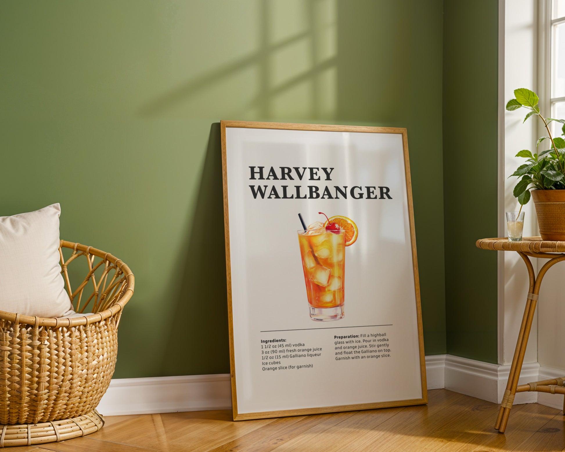 Harvey Wallbange Cocktail Recipe Poster - GroovyGrove