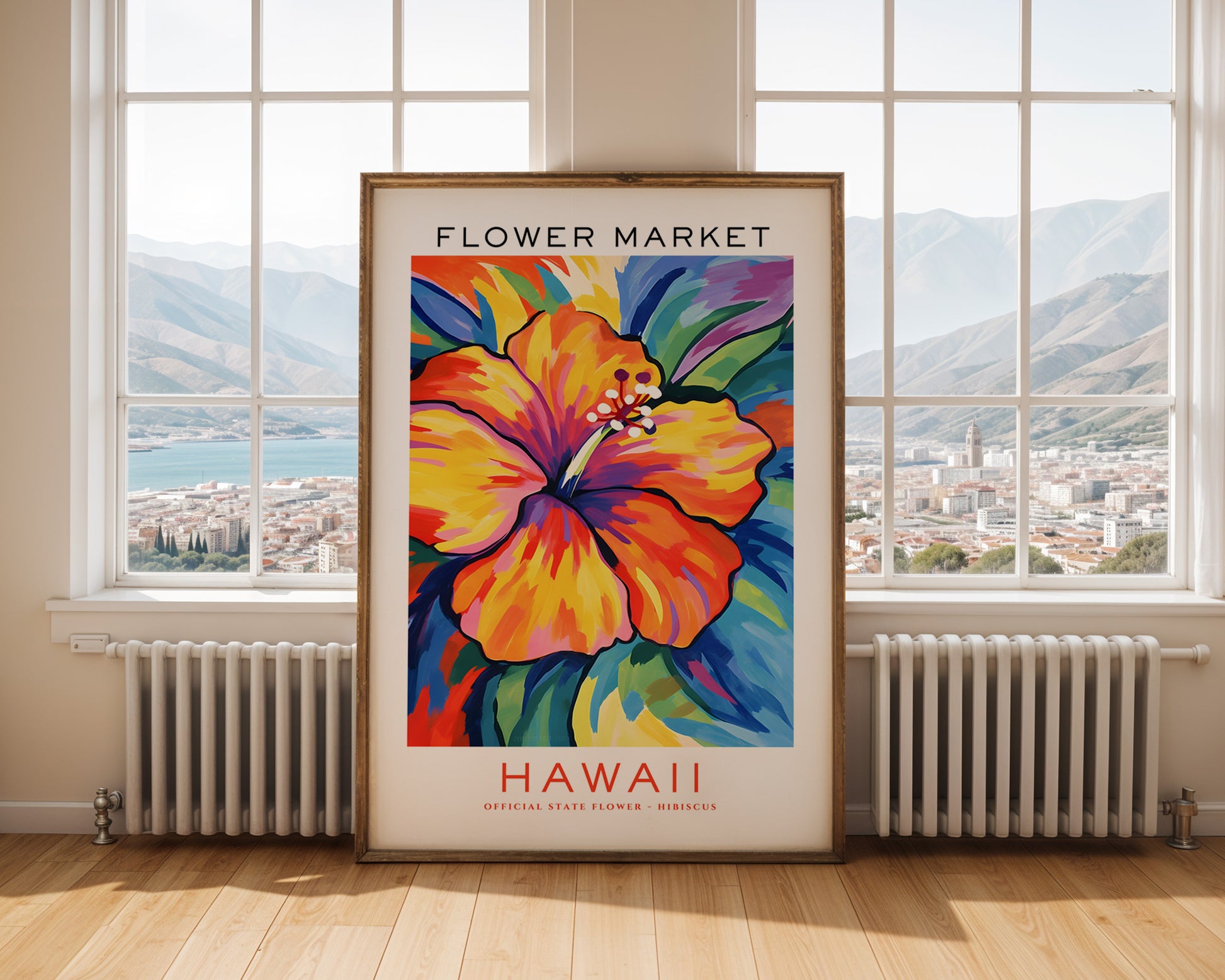 Hawaii State Flower Market Poster - GroovyGrove