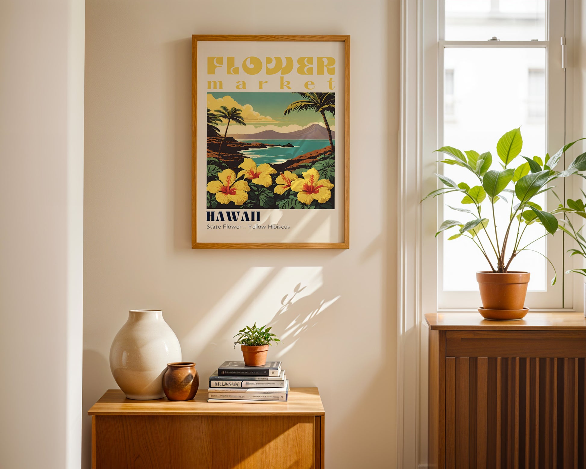 Hawaii Flower Market Vintage Poster - GroovyGrove