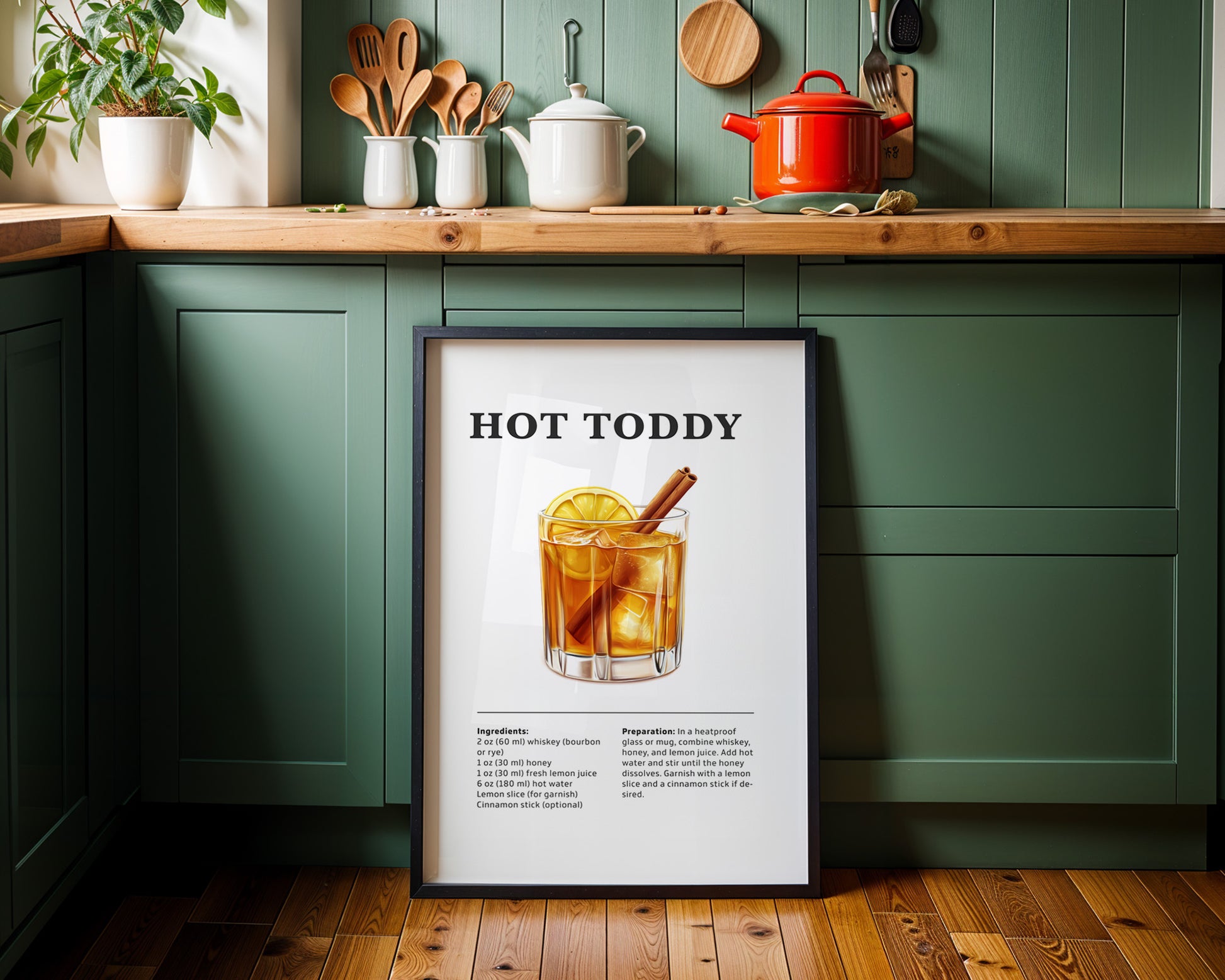 Hot Toddy Cocktail Recipe Poster - GroovyGrove