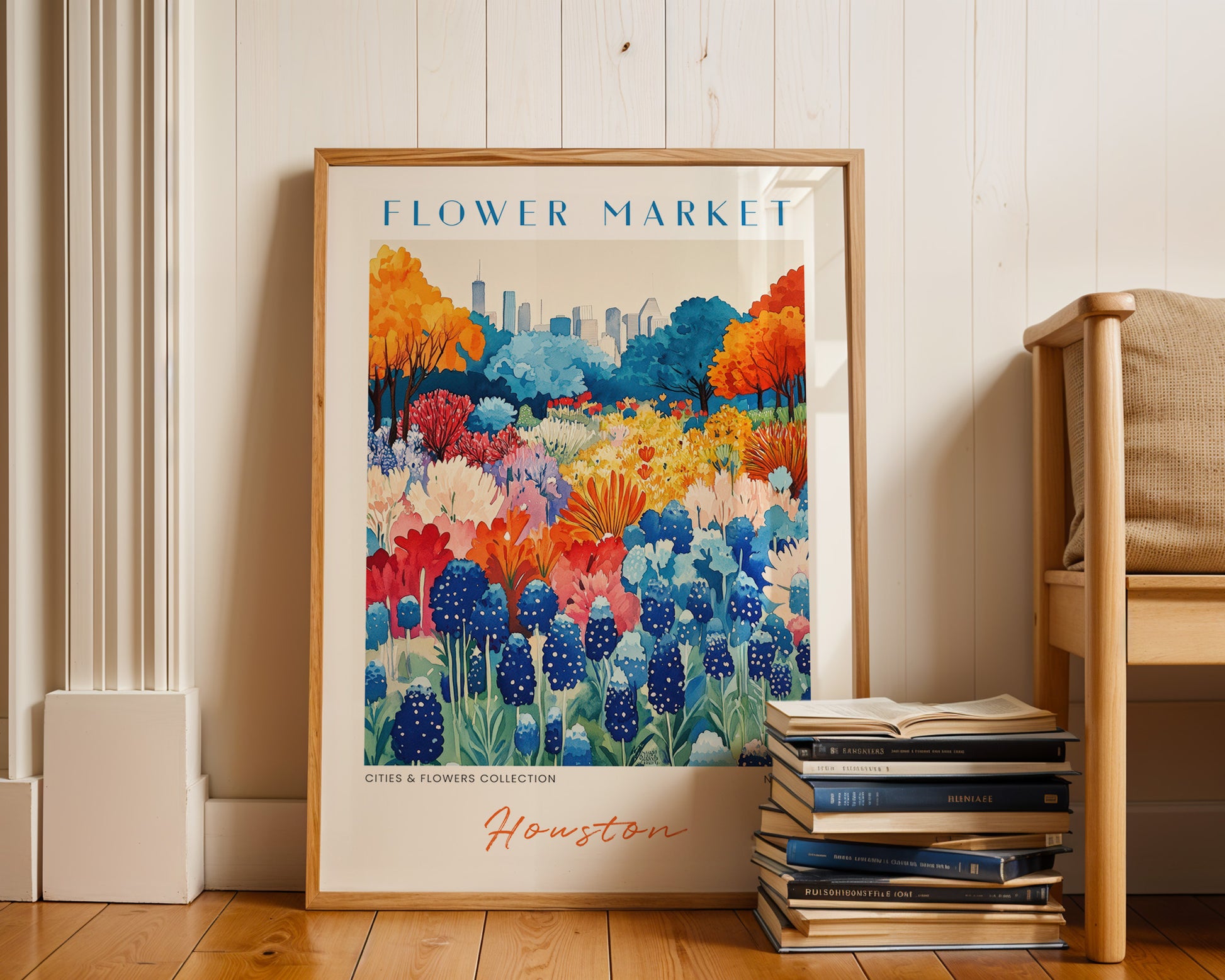 Houston Texas Flower Market Poster - GroovyGrove