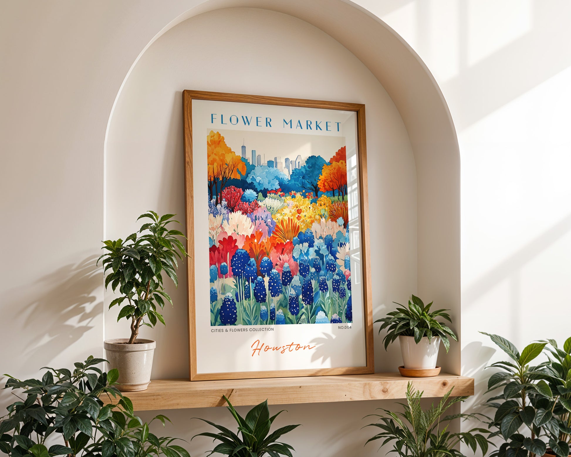 Houston Texas Flower Market Poster - GroovyGrove