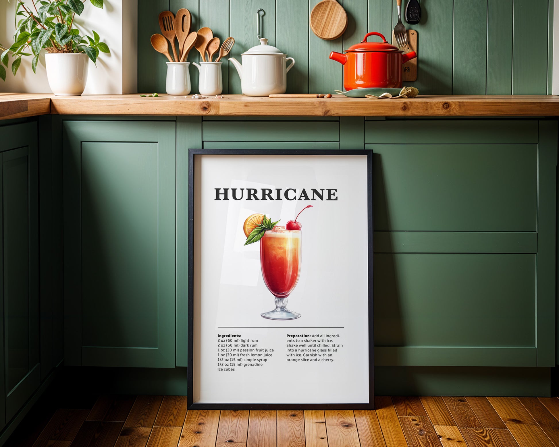 Hurricane Cocktail Recipe Poster - GroovyGrove