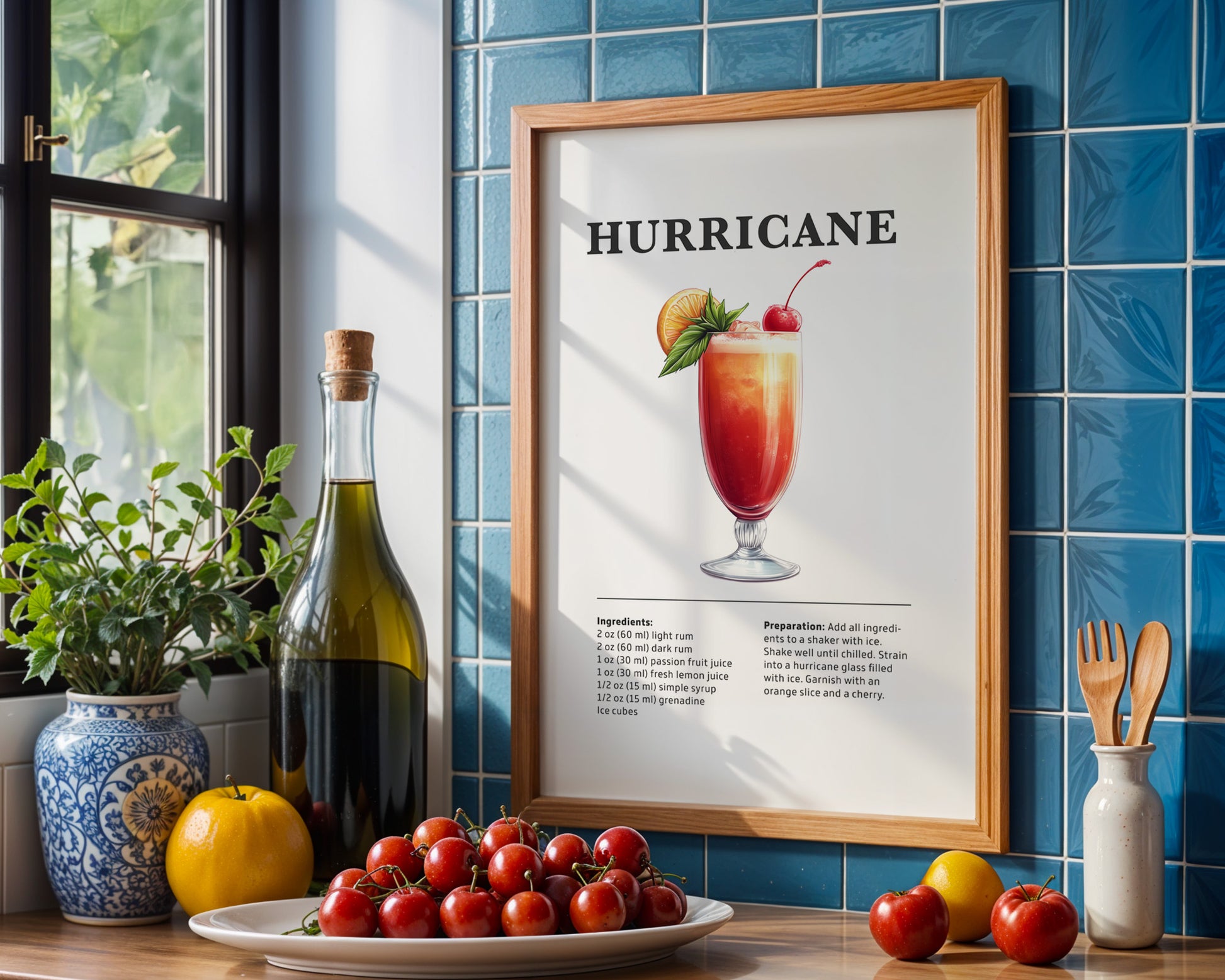 Hurricane Cocktail Recipe Poster - GroovyGrove