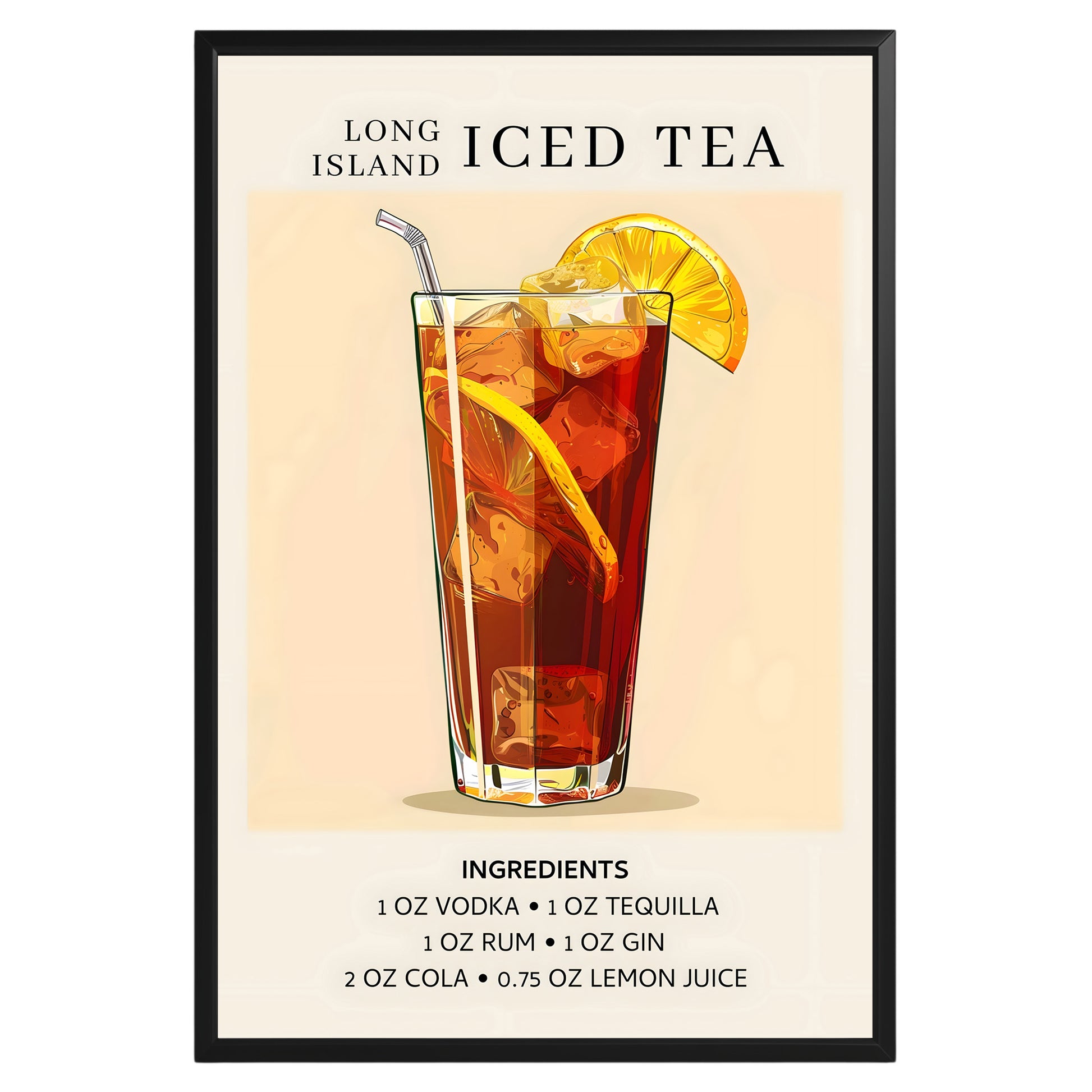 Long Island Iced Tea Vintage Cocktail Poster - GroovyGrove