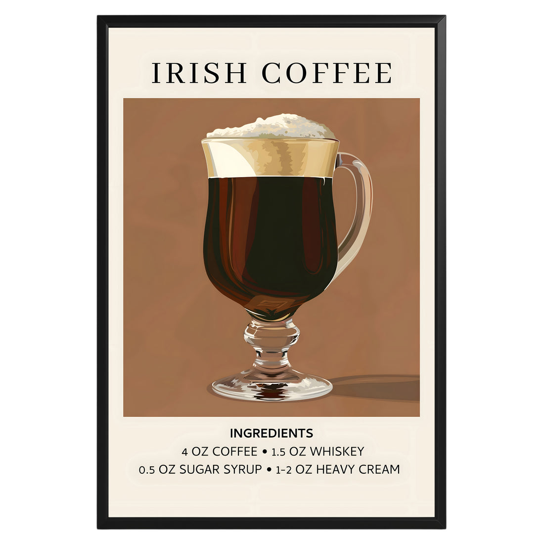 Irish Coffee Vintage Cocktail Poster - GroovyGrove