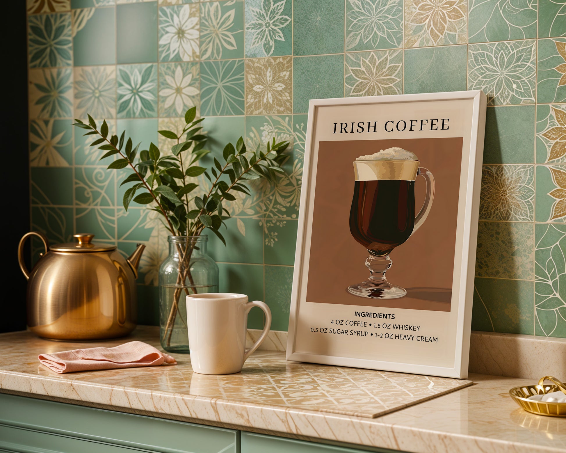 Irish Coffee Vintage Cocktail Poster - GroovyGrove