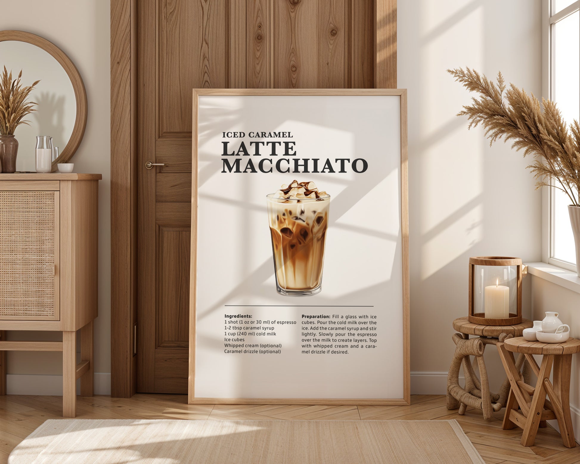 Iced Caramel Latte Macchiato Coffee Recipe Poster - GroovyGrove