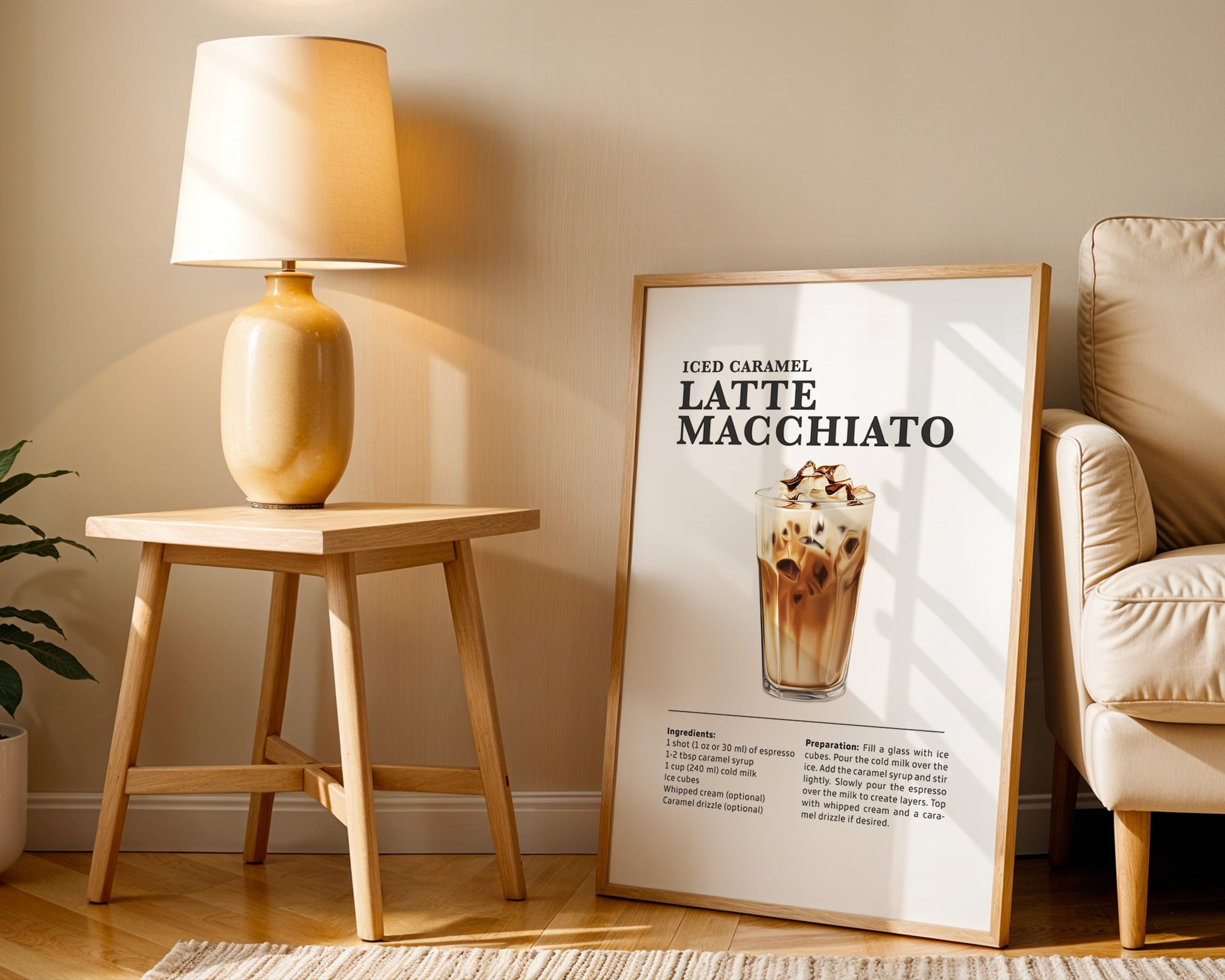 Iced Caramel Latte Macchiato Coffee Recipe Poster - GroovyGrove