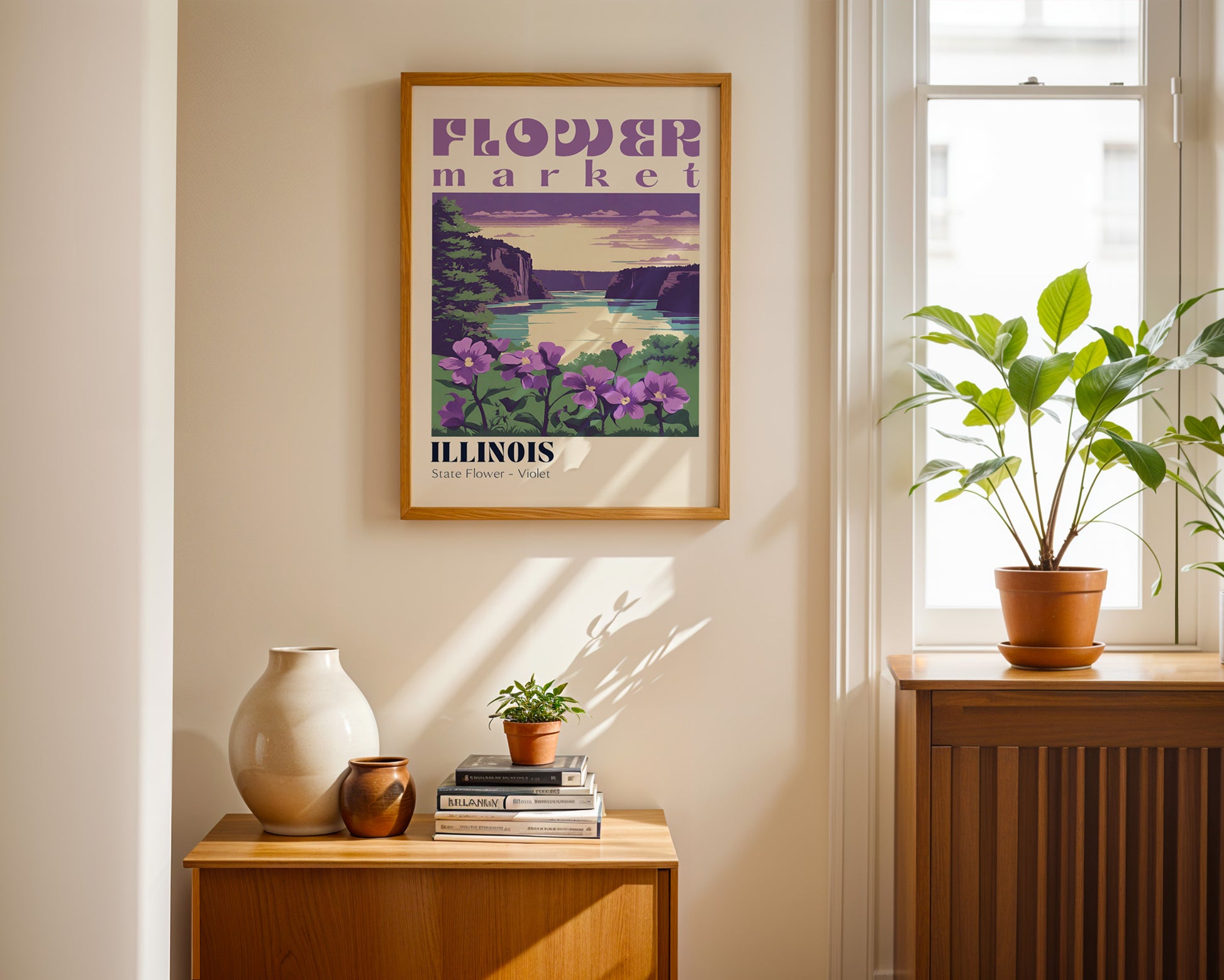 Illinois Flower Market Vintage Poster - GroovyGrove