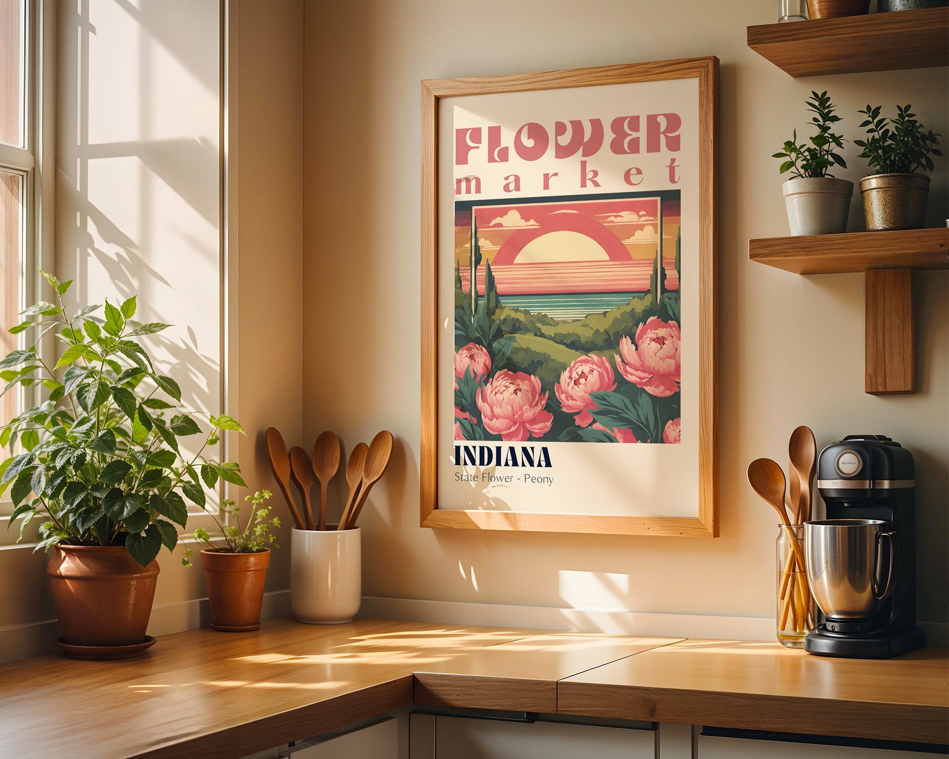 Indiana Flower Market Vintage Poster - GroovyGrove