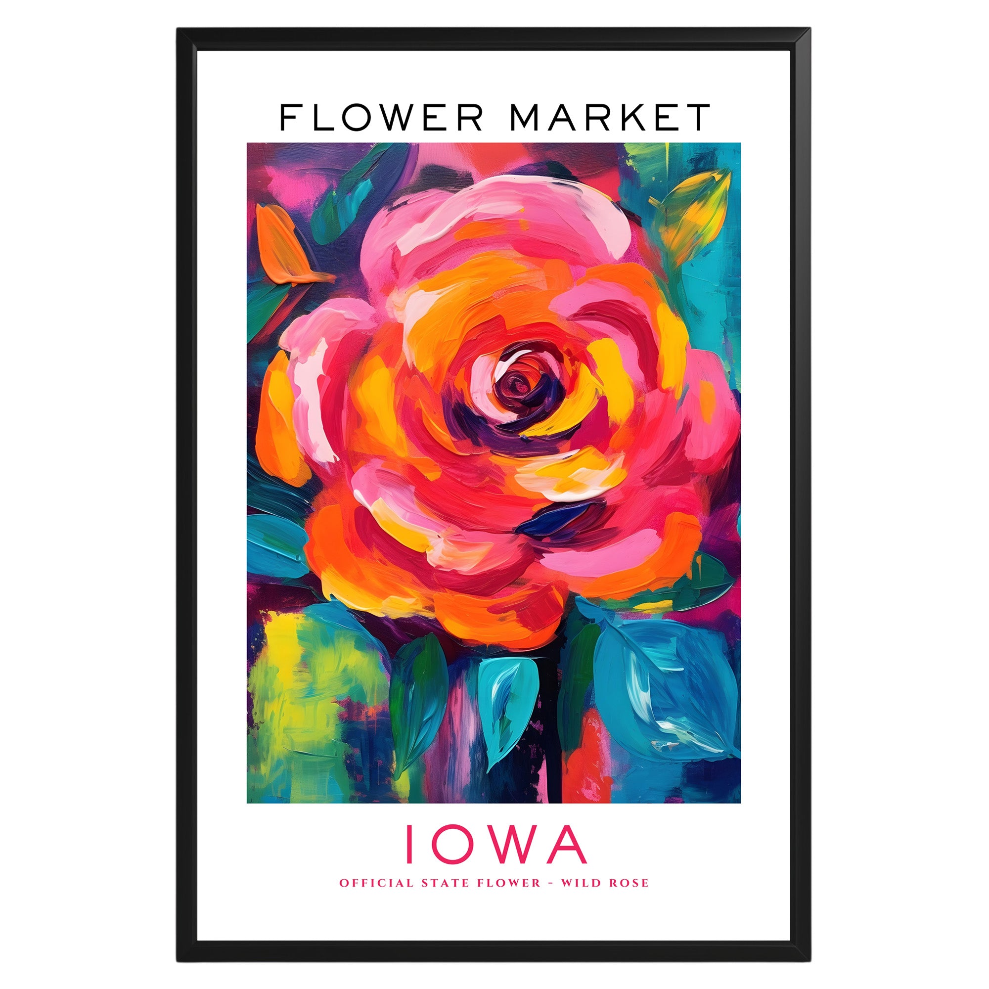 Iowa State Flower Market Poster - GroovyGrove