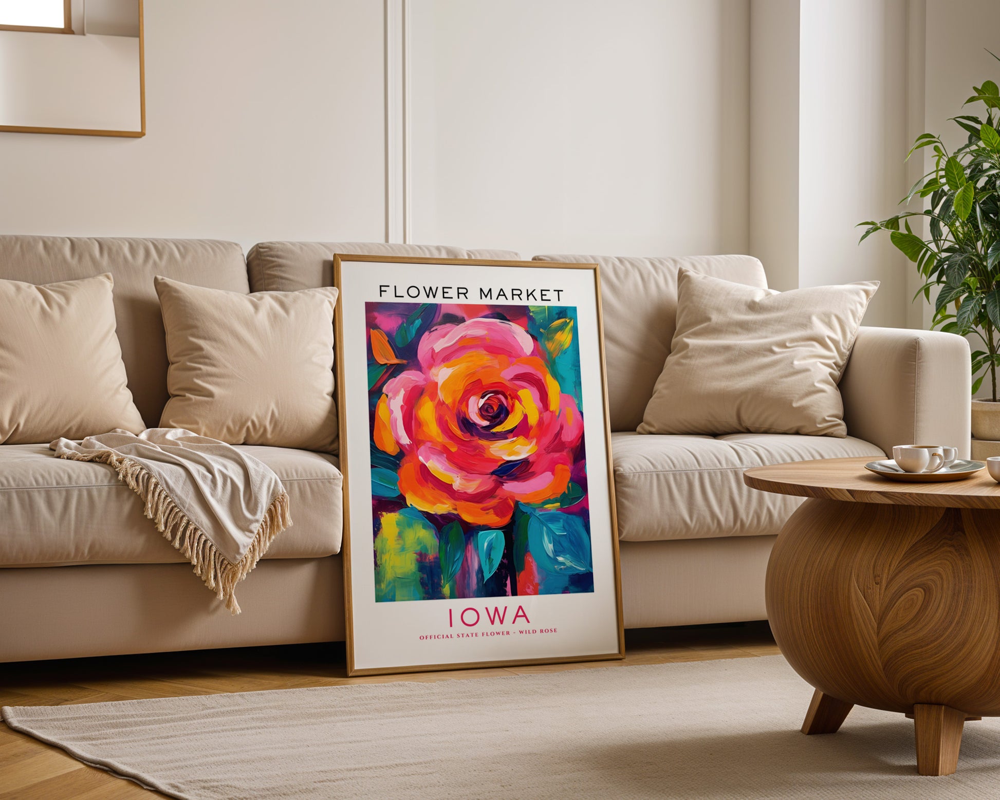 Iowa State Flower Market Poster - GroovyGrove