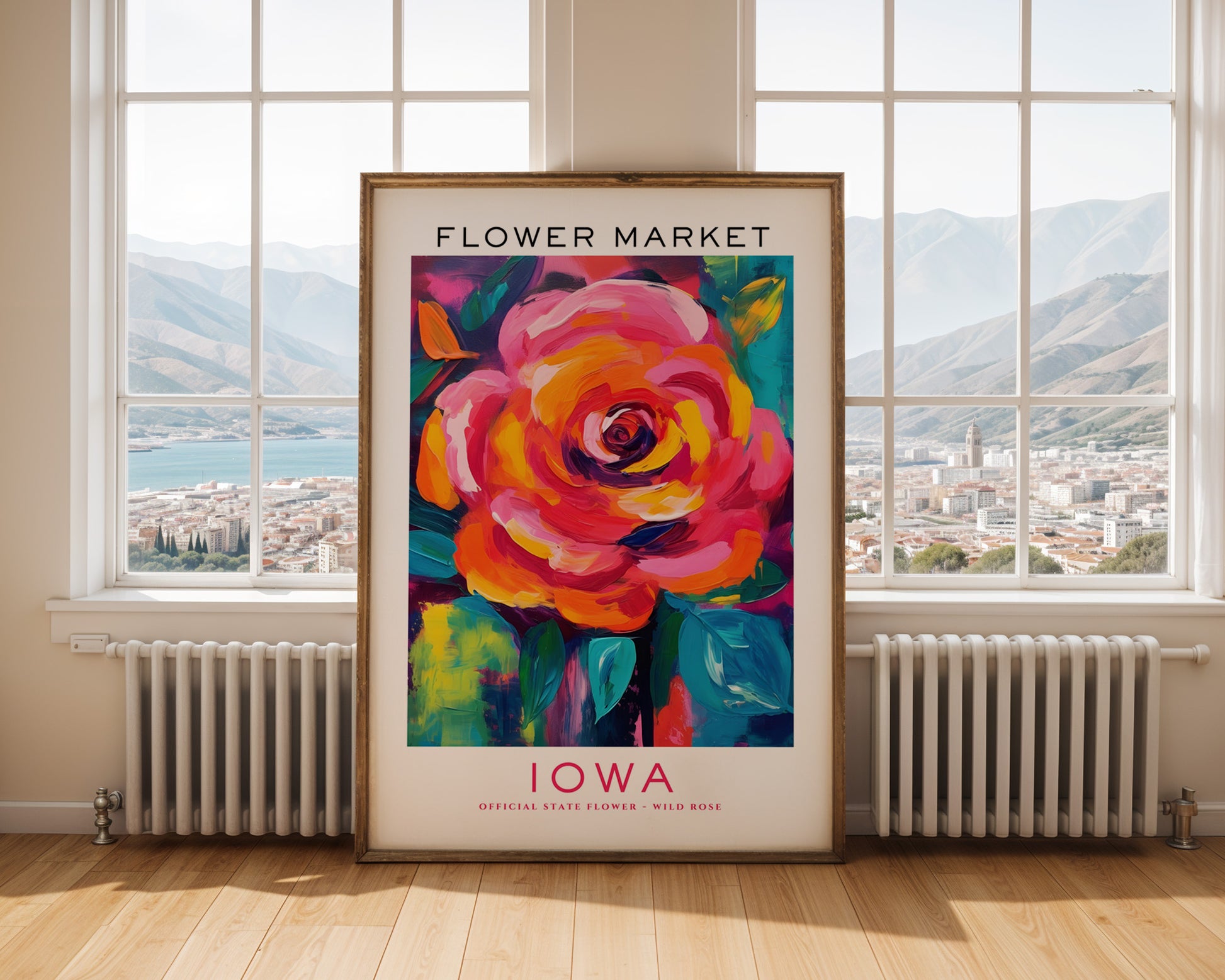 Iowa State Flower Market Poster - GroovyGrove