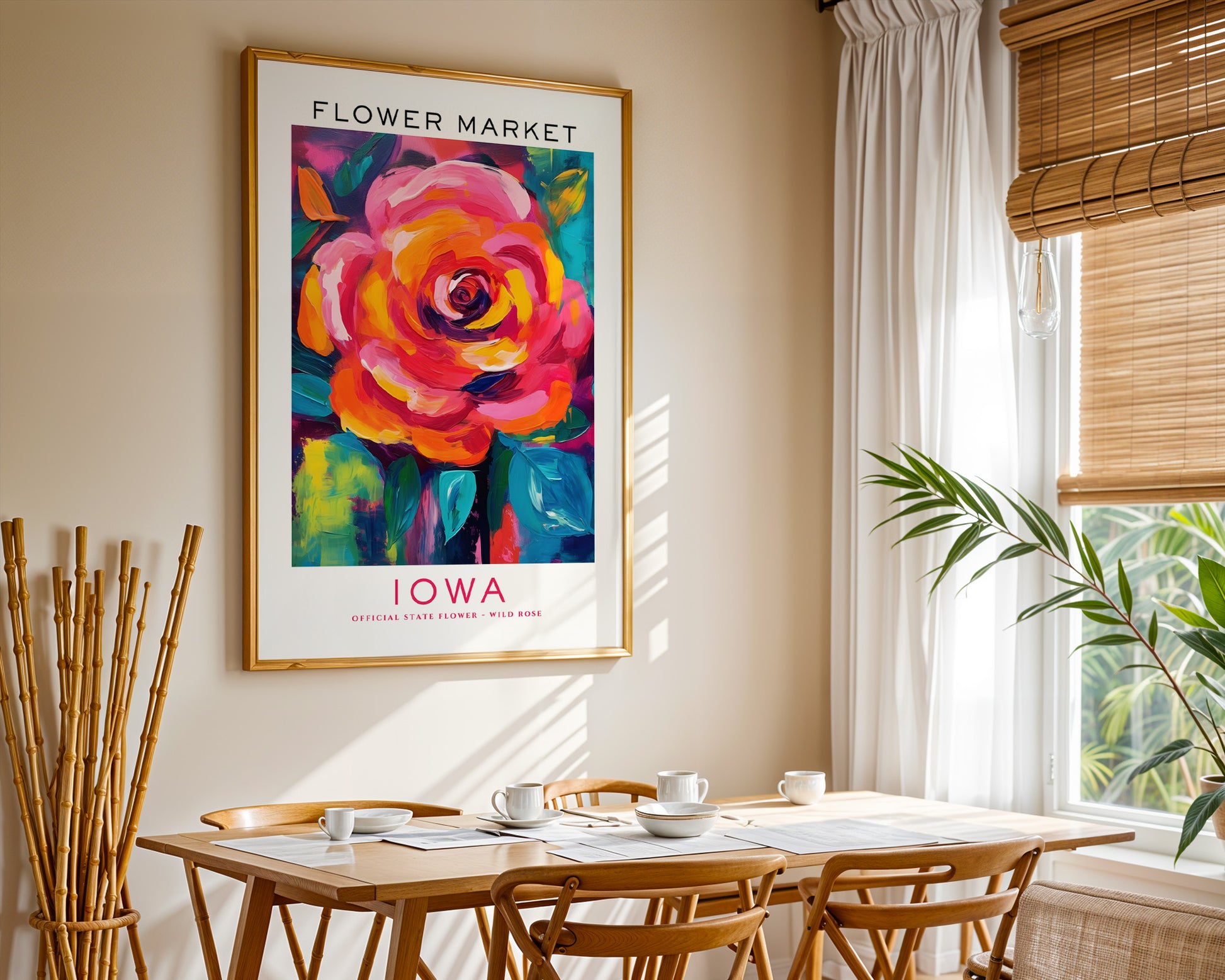 Iowa State Flower Market Poster - GroovyGrove