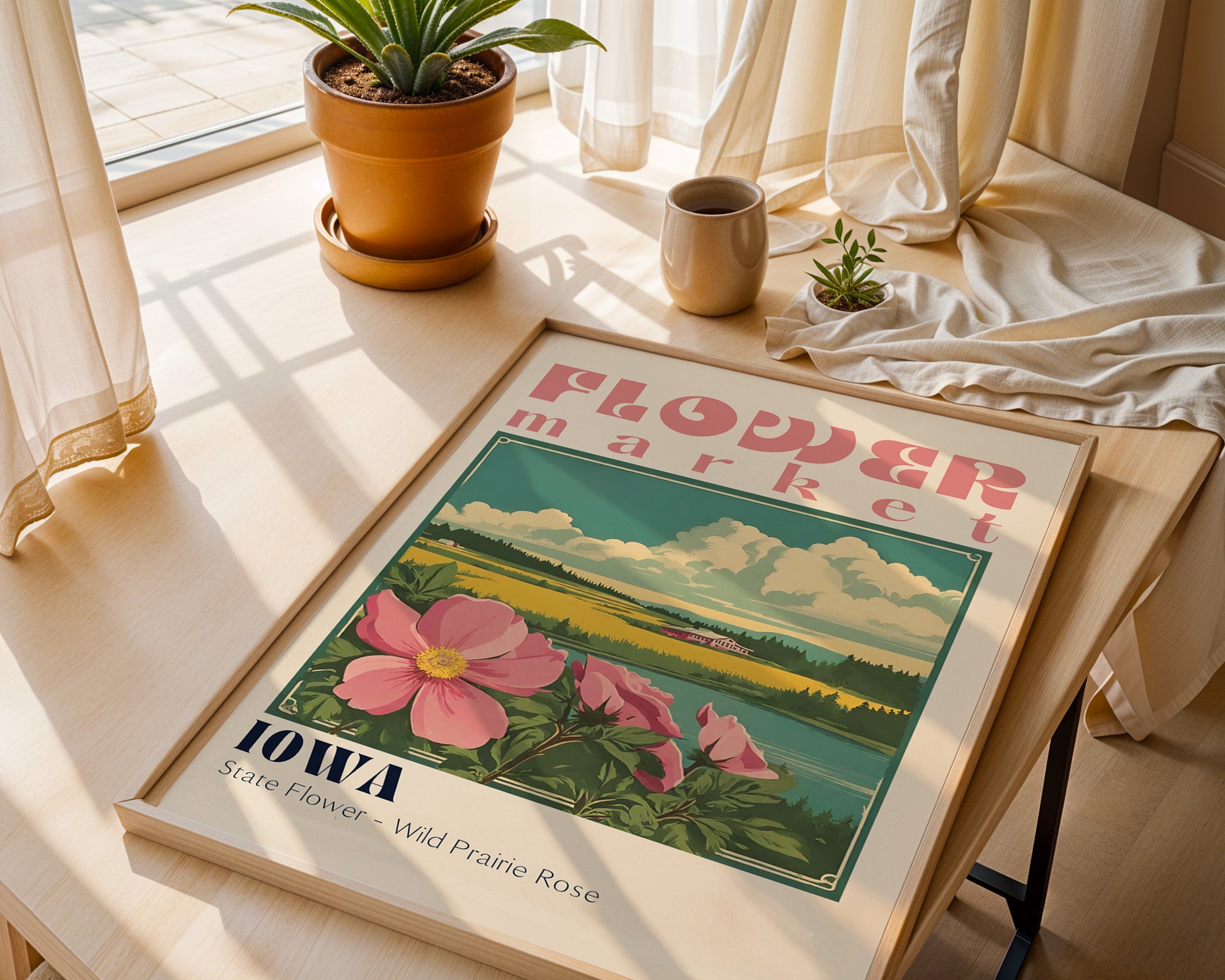 Iowa Flower Market Vintage Poster - GroovyGrove